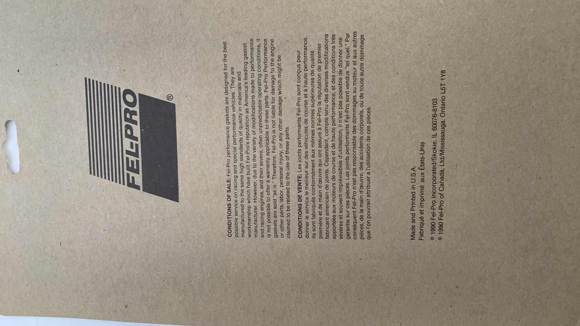 Photo 1 of 2-FEL-PRO 1900 CARBURETOR GASKETS