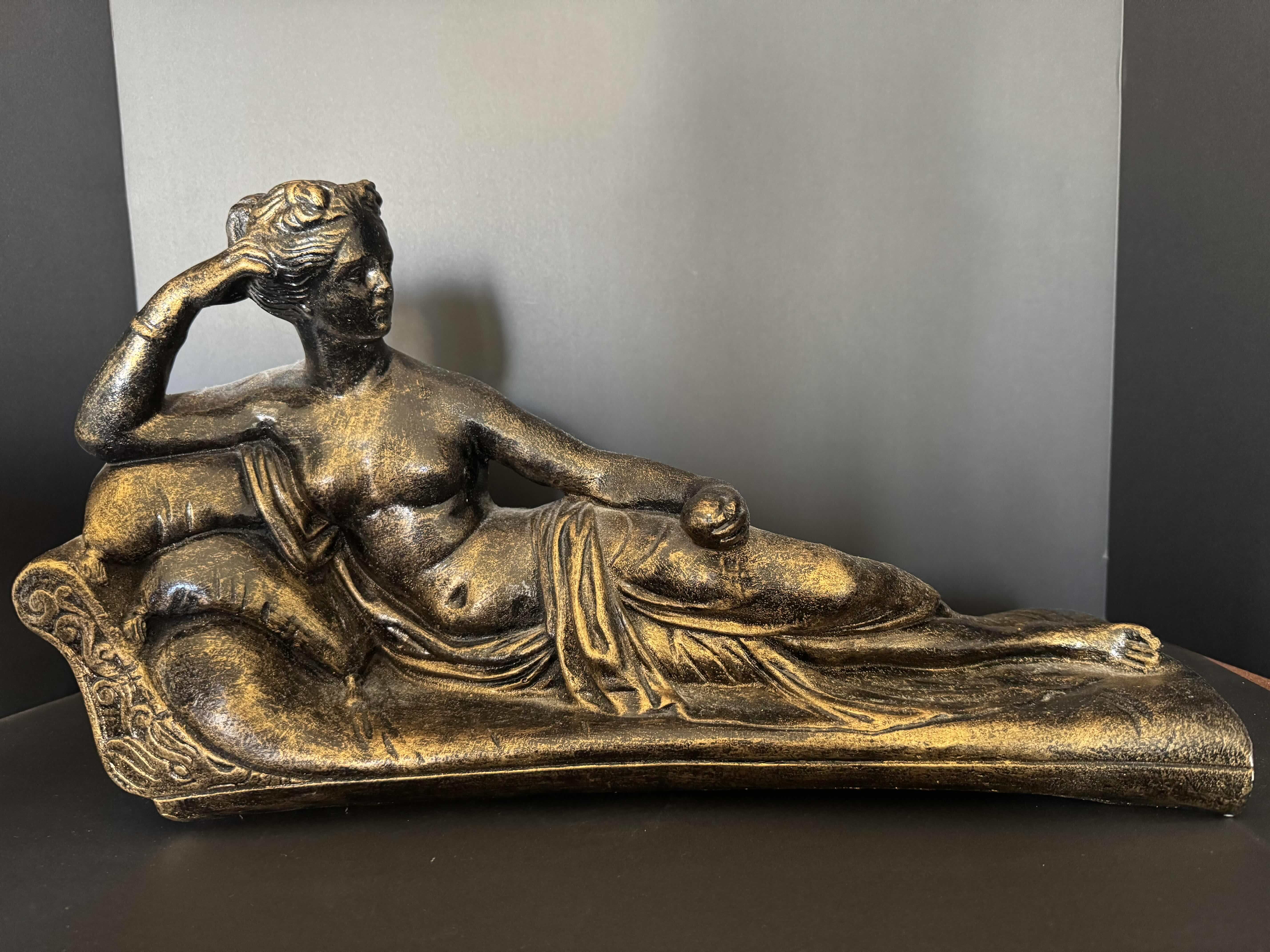 Photo 1 of HOME DECOR-ROMAN LADY ON A CHAISE SCULPTURE 19“ x 7“ H 11”