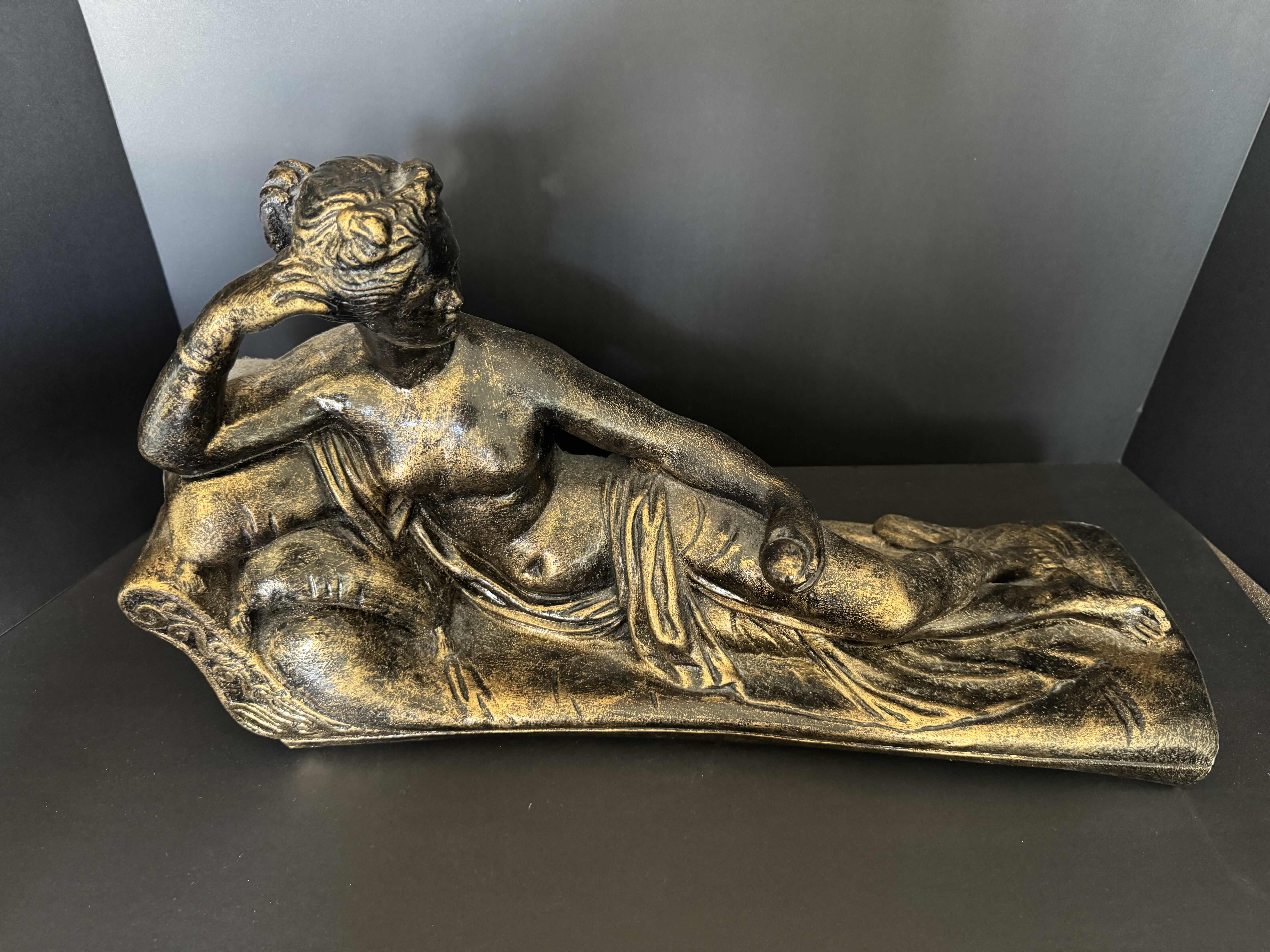 Photo 1 of HOME DECOR-ROMAN LADY ON A CHAISE SCULPTURE 19“ x 7“ H 11”