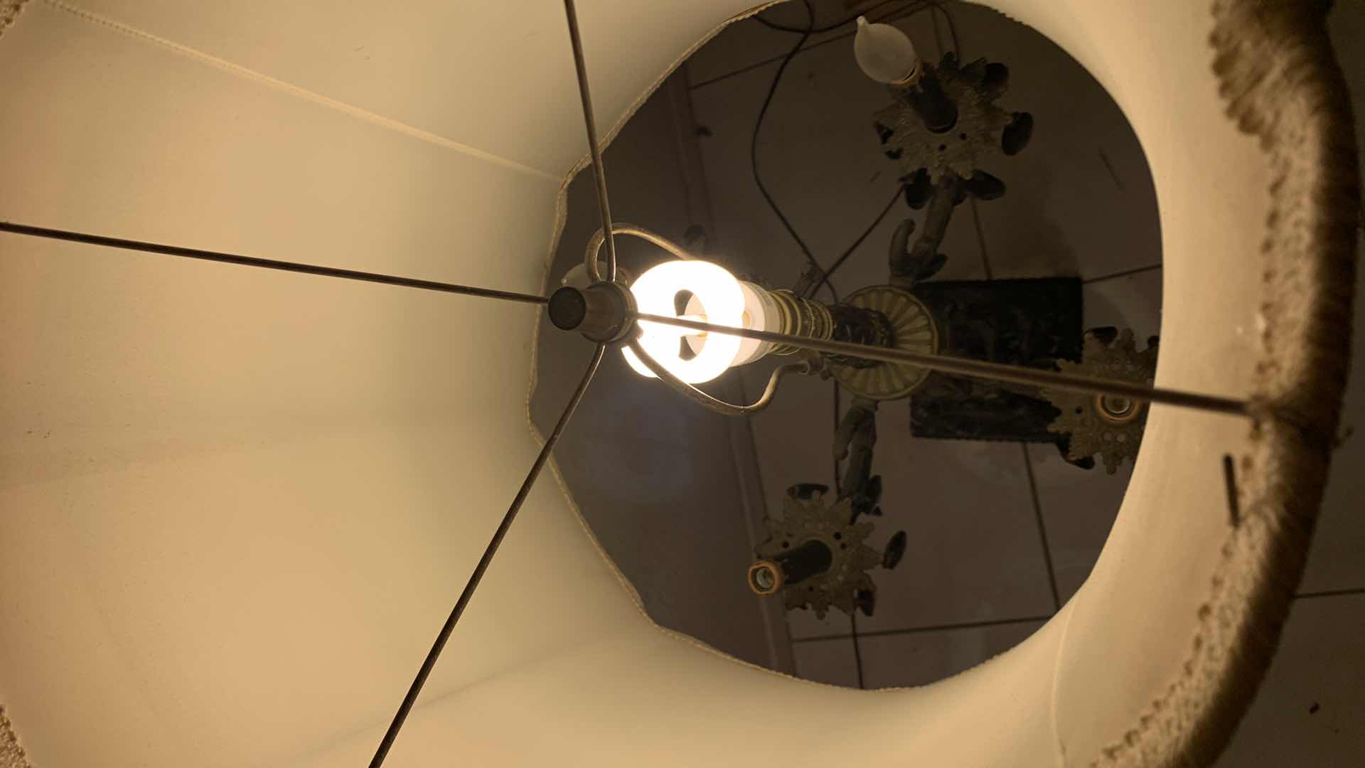 Photo 1 of 2- MID CENTURY STYLE TABLE LAMPS W SHADES H48” 