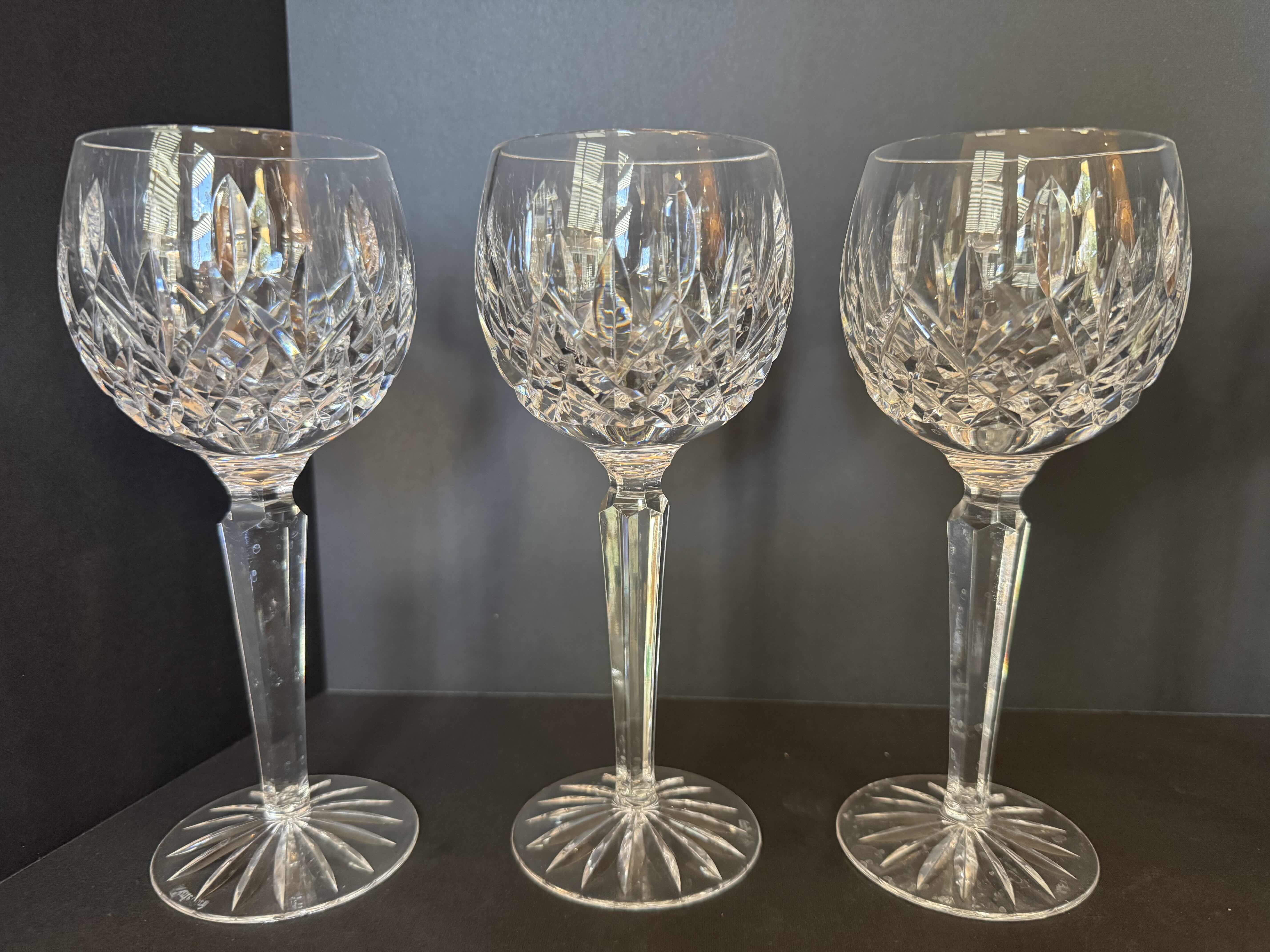 Photo 1 of 3- WATERFORD LISMORE HOCK WINE GLASSES