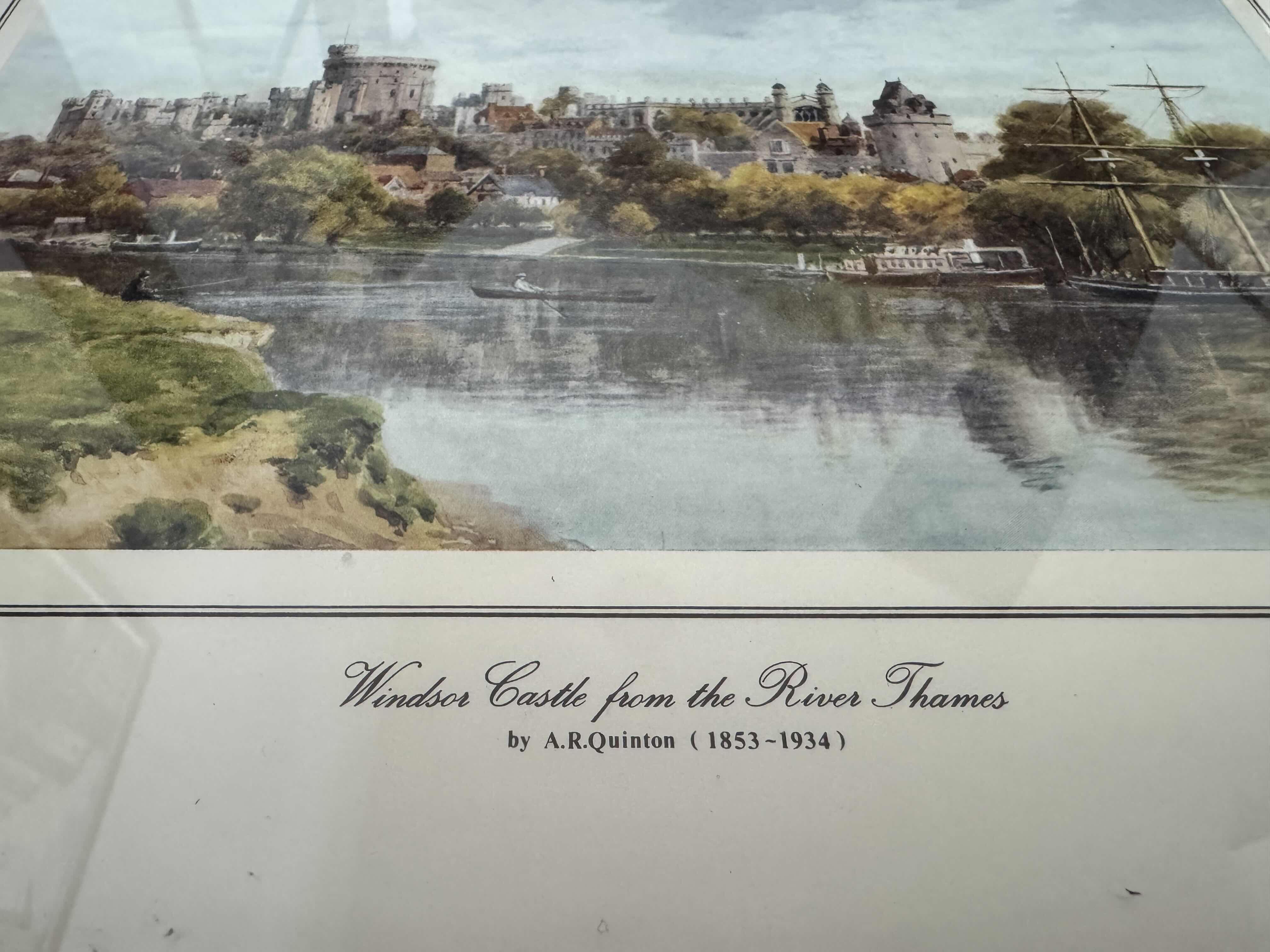 Photo 1 of 130
2-VINTAGE WOOD FRAMED ARTWORK, “WINDSOR CASTLE FROM THE RIVER THAMES” BY A.R. QUINTON AND HOLYROOD PALACE, EDINBURGH.

15.5” X 12.5” X H1”
