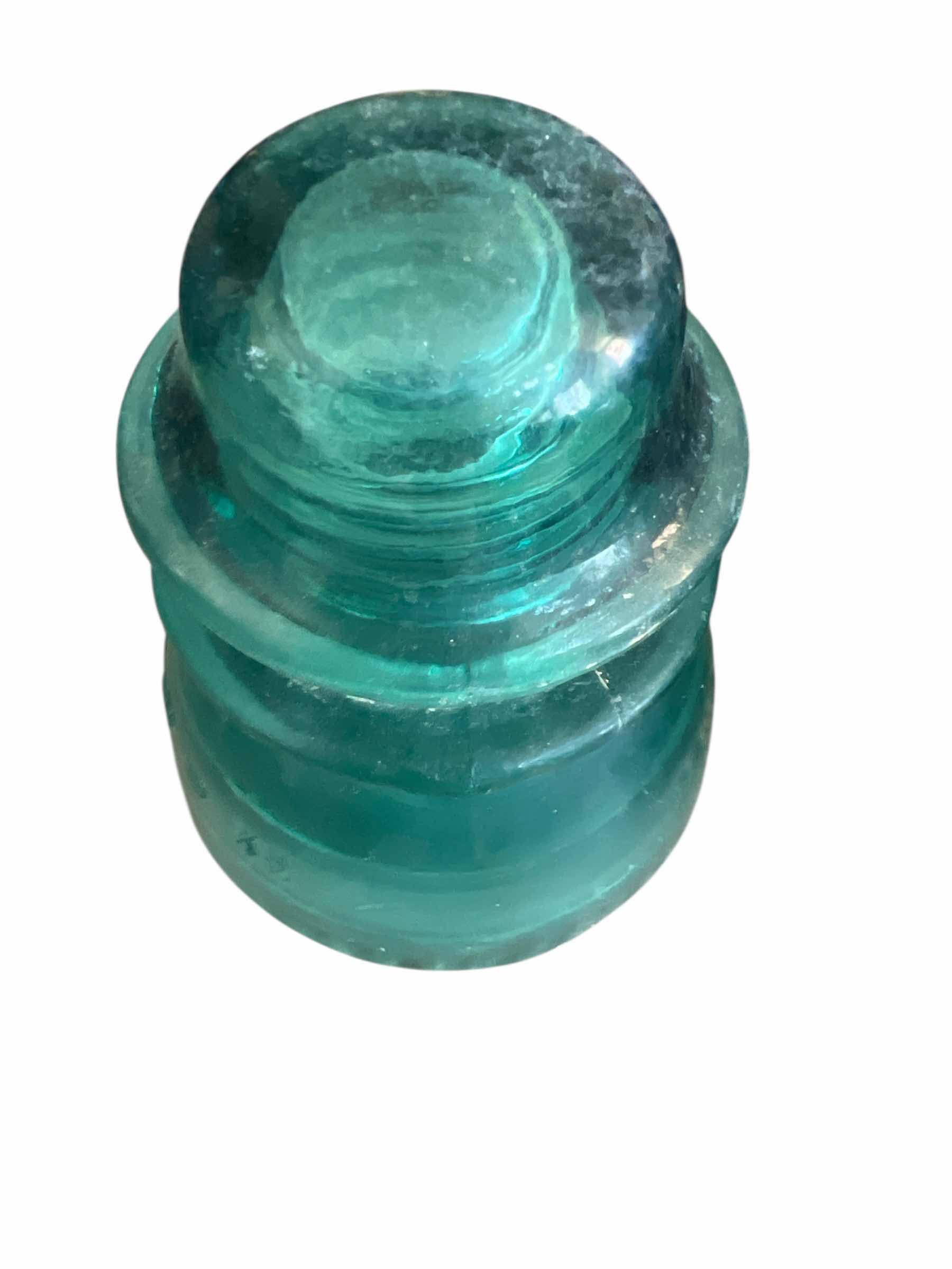 Photo 1 of ANTIQUE INSULATORS - 4 - CERAMIC AND GLASS - LARGEST IS 7” WIDE