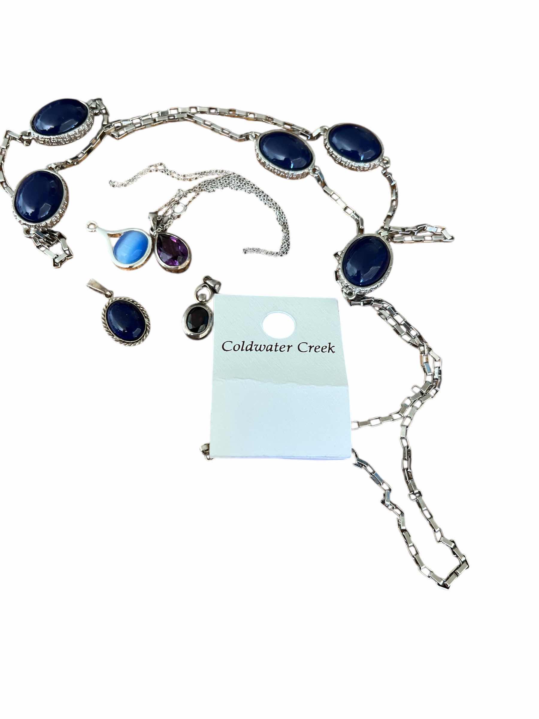 Photo 1 of COLDWATER CREEK NECKLACE AND SILVER CHAIN WITH 4 STONE PENDANTS