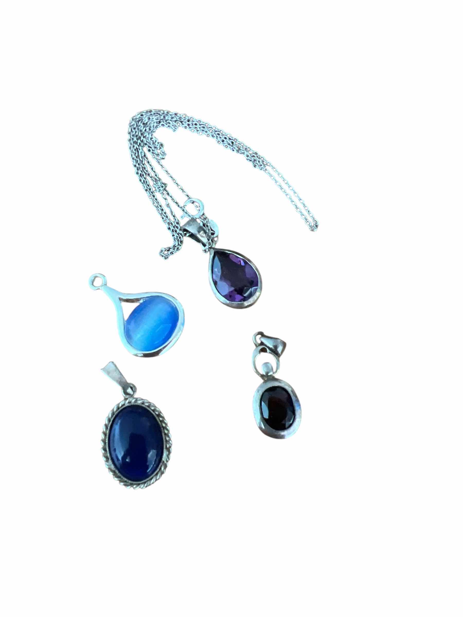 Photo 1 of COLDWATER CREEK NECKLACE AND SILVER CHAIN WITH 4 STONE PENDANTS