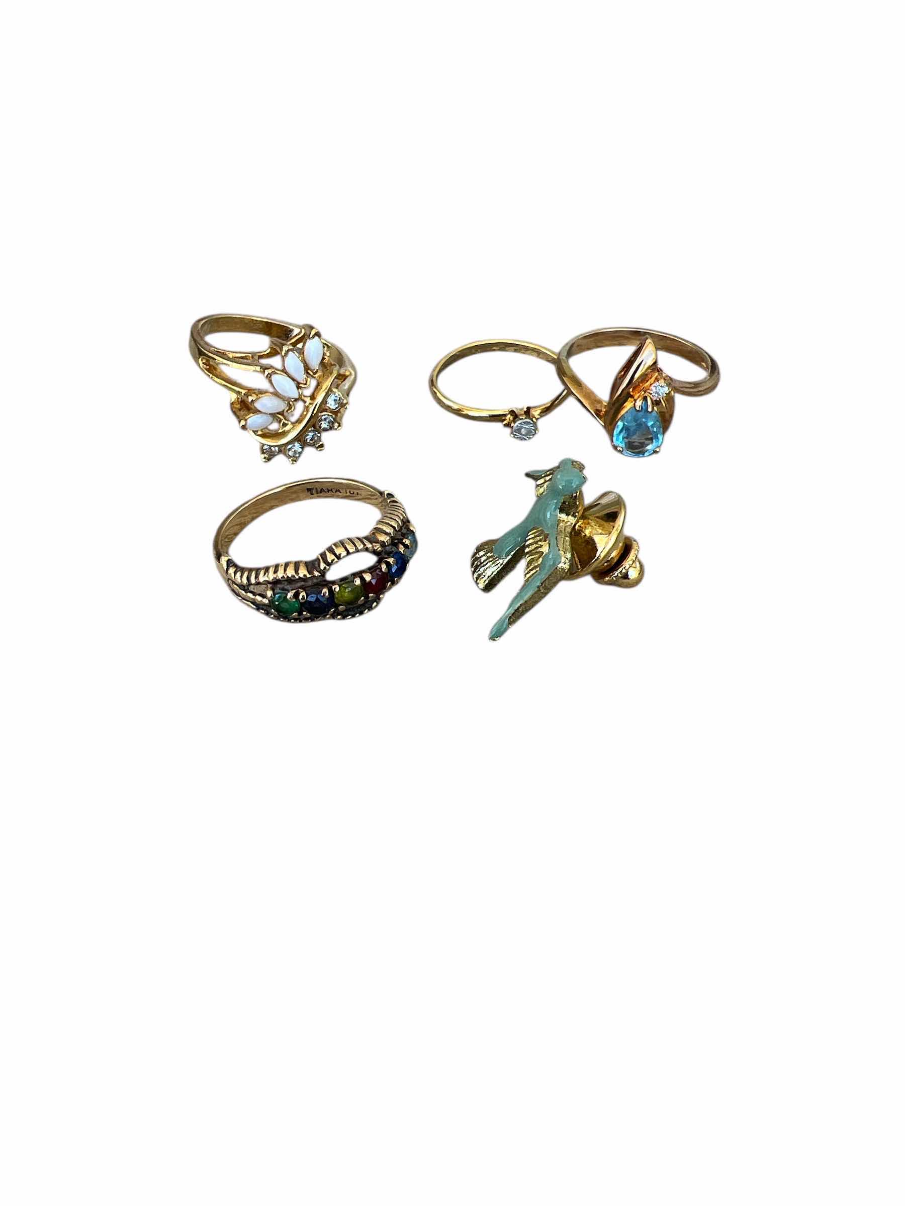Photo 1 of 4 - FASHION RINGS AND BLUEBIRD PIN