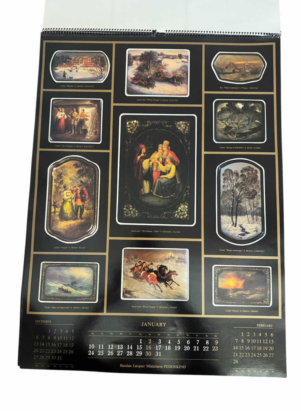 Photo 1 of 171
VINTAGE RUSSIAN LACQUER MINIATURES 1994 ART CALENDAR AND WOODEN QUILT ART BY SAMPLER AMERICANA 1990. ARTWORK, ART COLLECTION, HOME DECOR

ART CALENDAR 
W17.5” X H24”