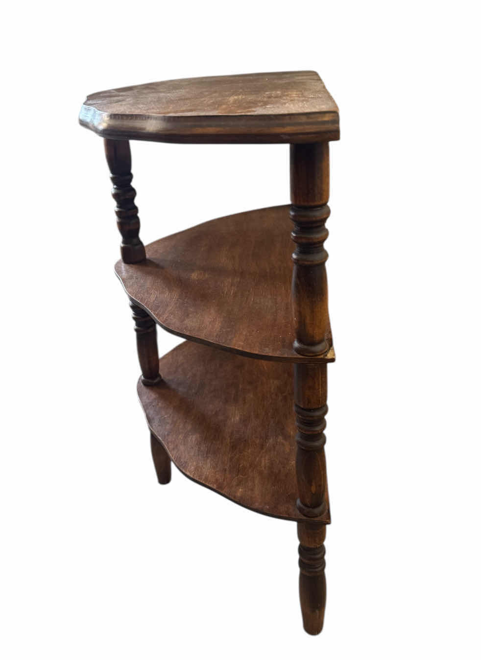 Photo 1 of 40
VINTAGE WOOD 3-TIER SHELF SIDE/END TABLE.
21.5” X 10” X H22”