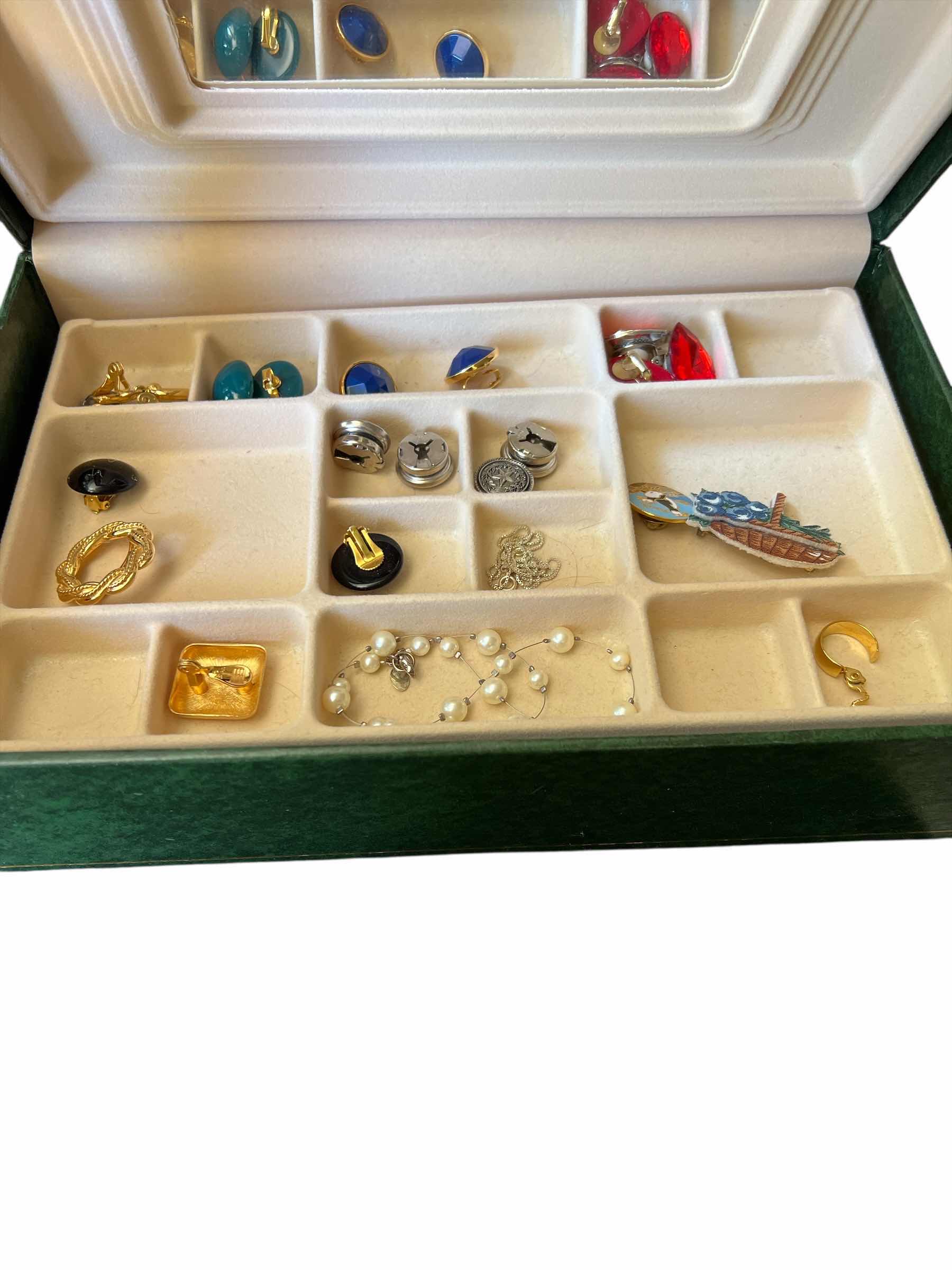 Photo 1 of THREE TIERED JEWELRY BOX - MIRRORED - AND CONTENTS
