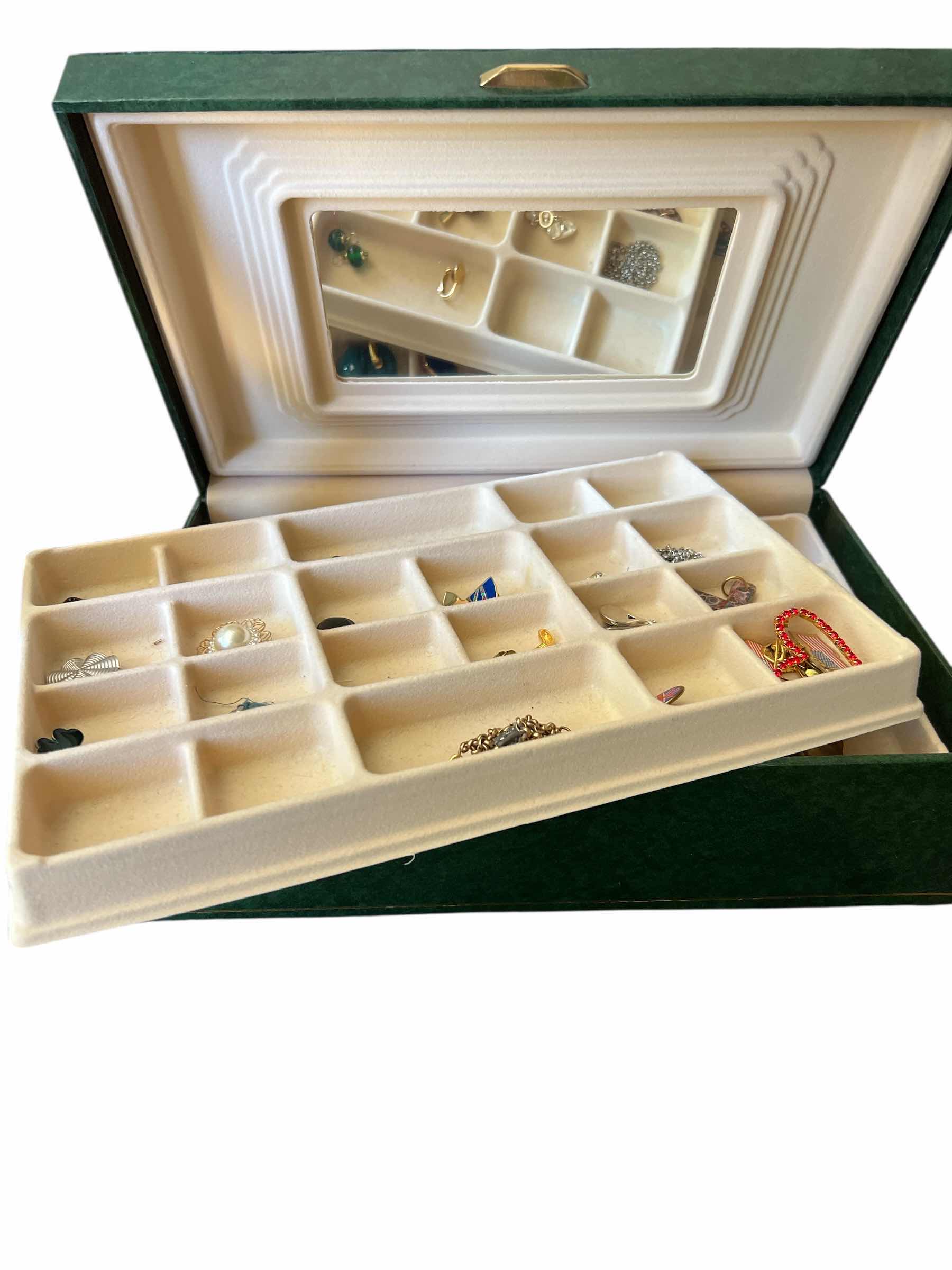 Photo 1 of THREE TIERED JEWELRY BOX - MIRRORED - AND CONTENTS