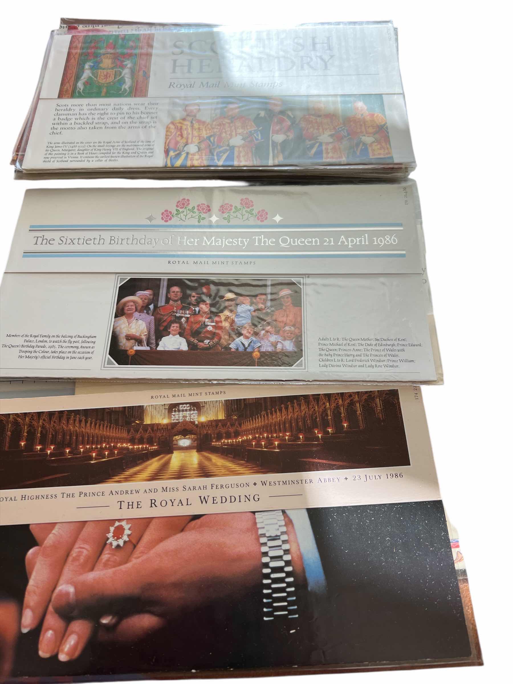 Photo 1 of LOT OF 20 BRITISH MINT COMMEMORATIVE STAMP SETS FROM THE 1989s