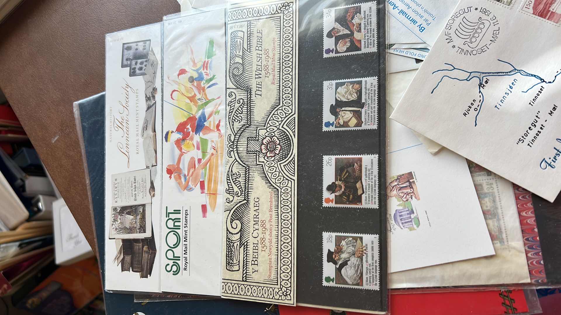 Photo 1 of GREAT BRITAIN FIRST DAY OF ISSUE STAMPS, MINT COMMEMORATIVE STAMP SETS, MINT POSTCARDS AND MORE