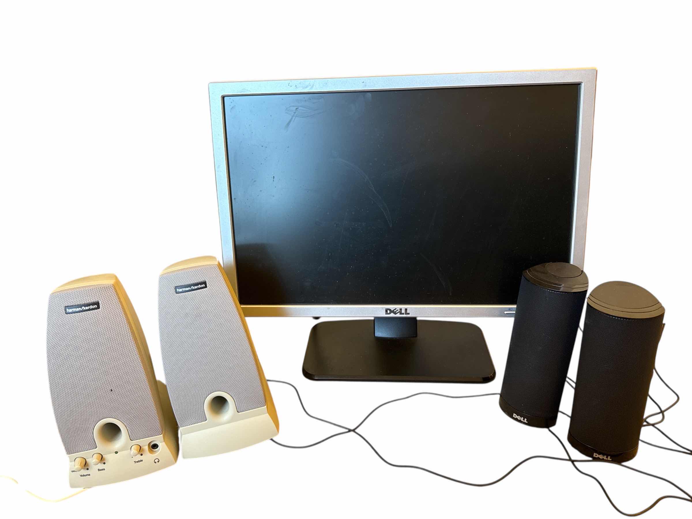 Photo 1 of DELL 19” MONITOR & DELL SPEAKERS & HARMON SPEAKERS