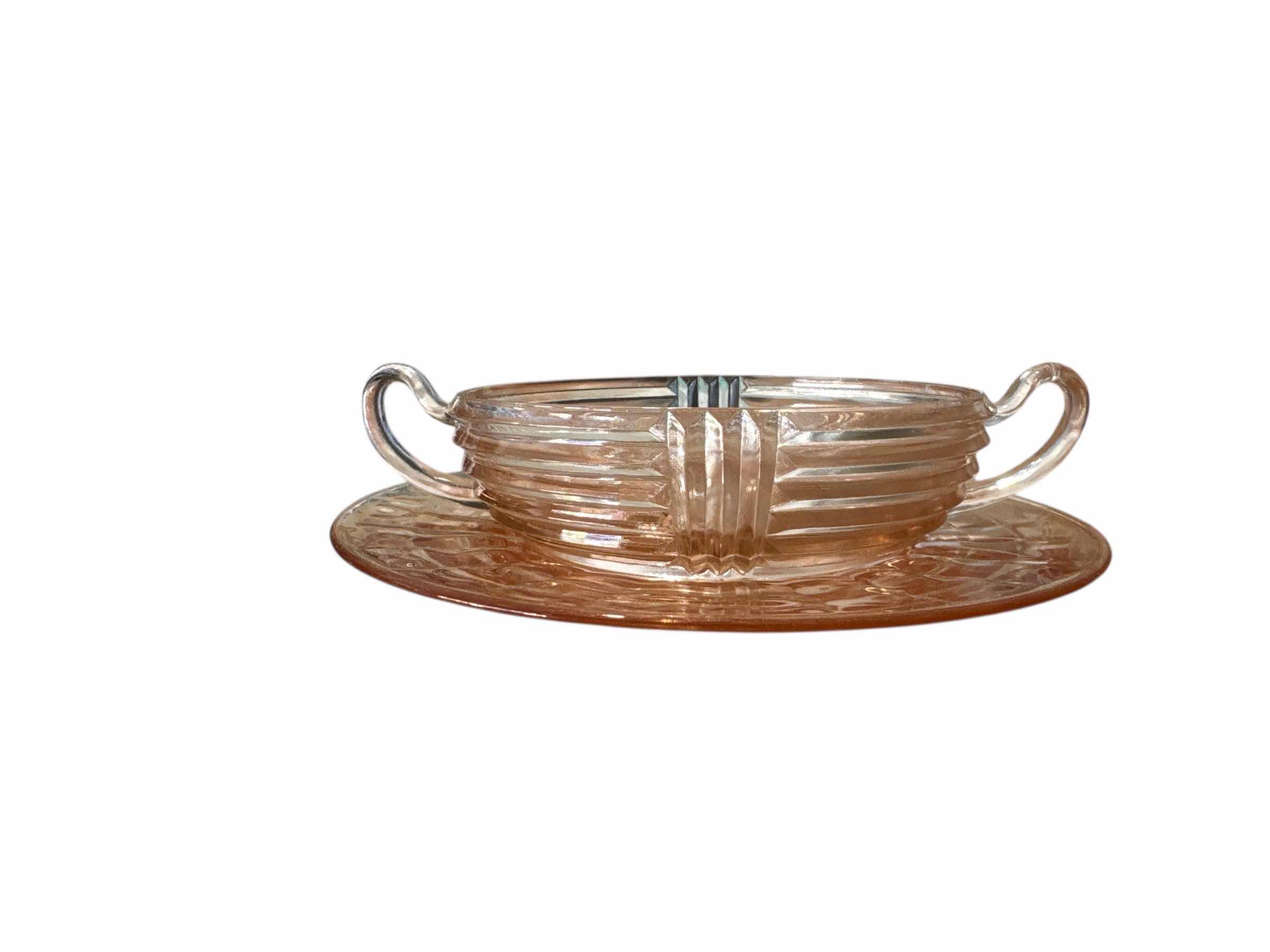 Photo 1 of 8 PIECES OF VINTAGE PINK DEPRESSION GLASS