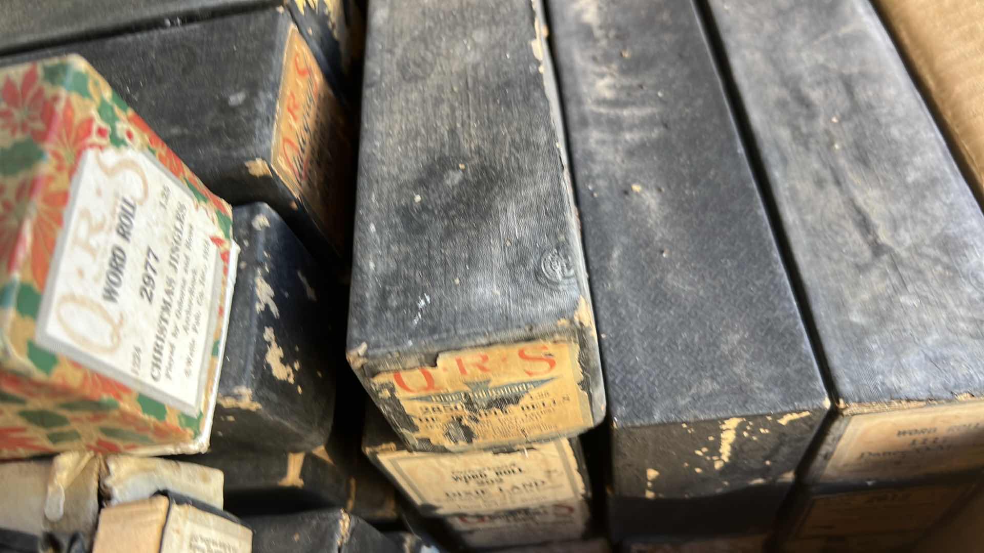 Photo 1 of LARGO BOX OF VINTAGE PLAYER PIANO ROLLS