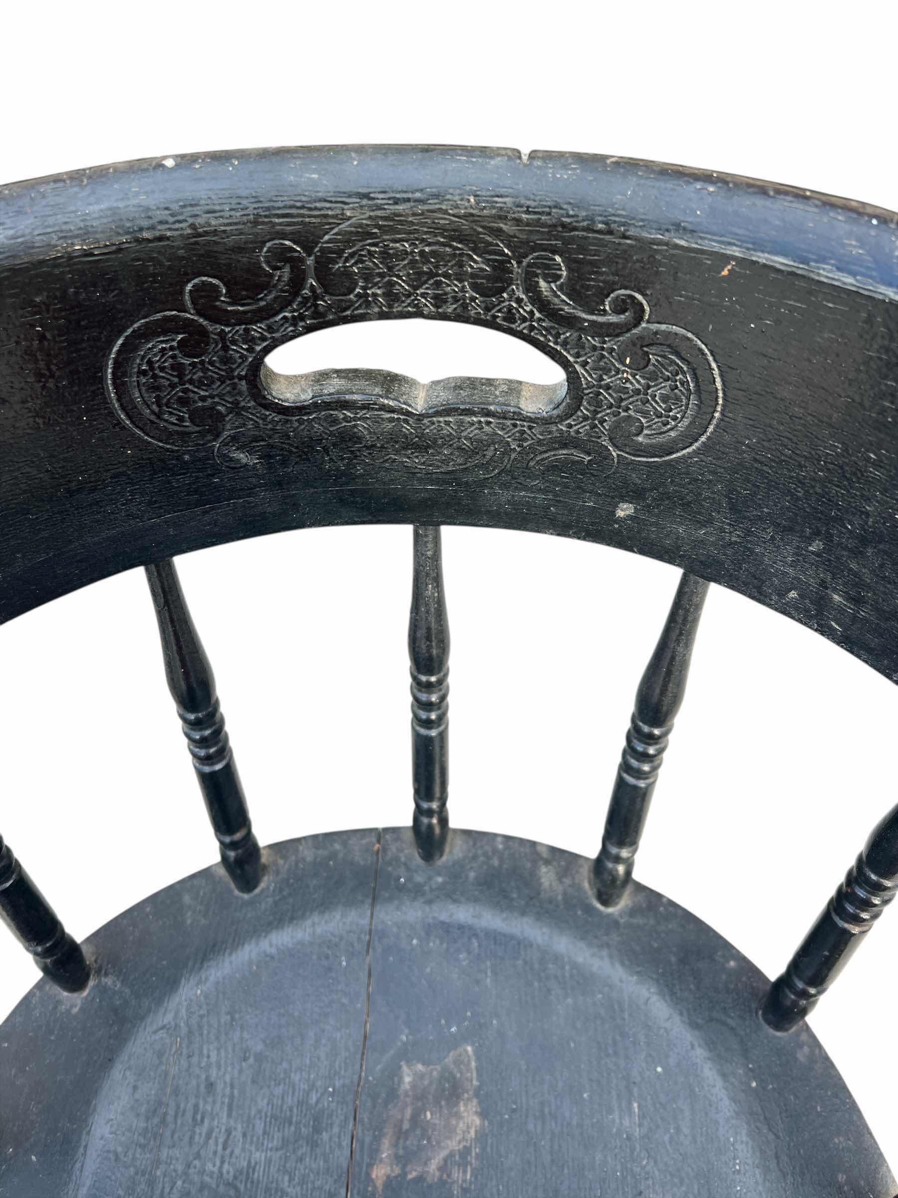 Photo 1 of BLACK WOODEN SPINDLE CHAIR