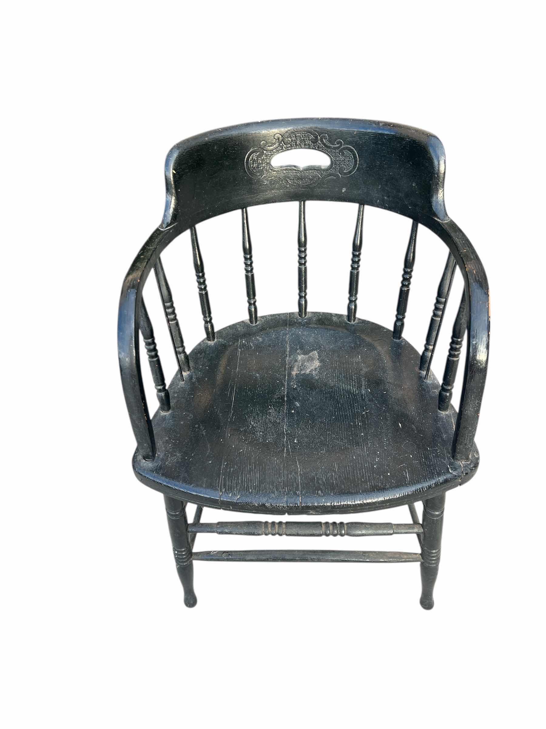 Photo 1 of BLACK WOODEN SPINDLE CHAIR