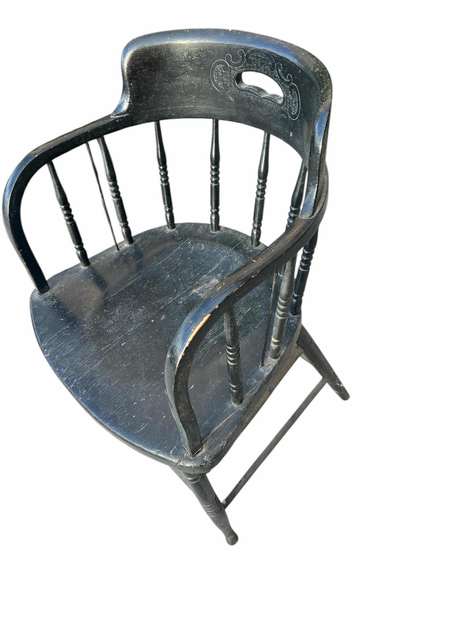 Photo 1 of BLACK WOODEN SPINDLE CHAIR