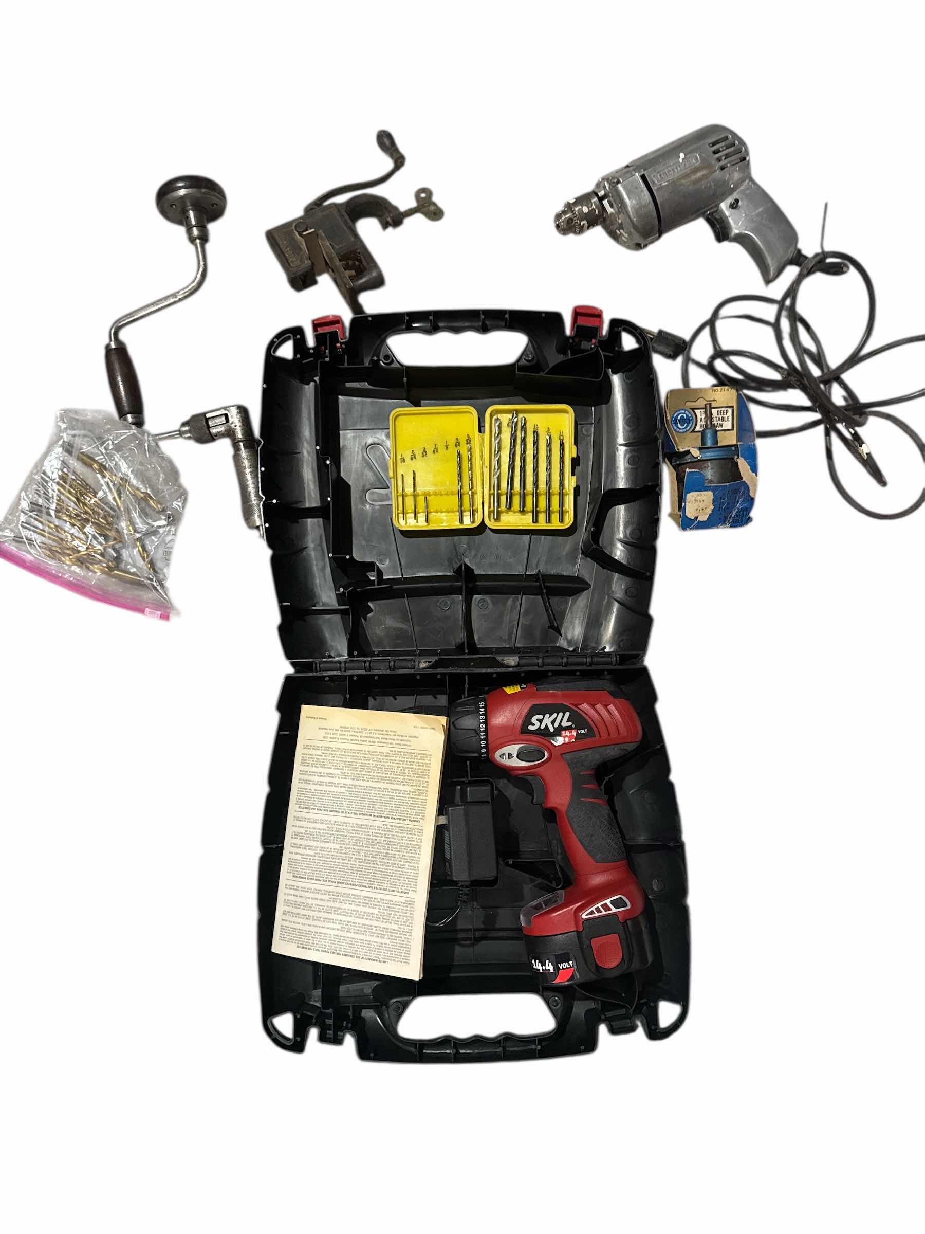 Photo 1 of SKILSAW DRILL, DRILL BITS, VINTAGE CRAFTSMAN CORDED-DRILL, HOLESAW