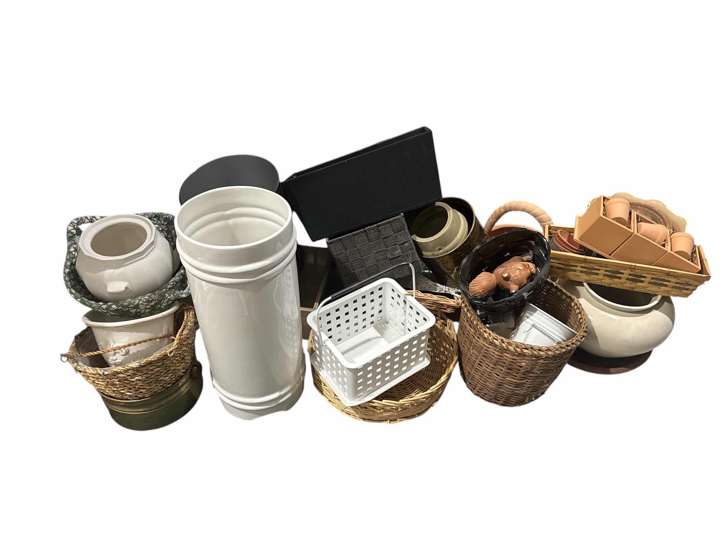 Photo 1 of LARGE LOT OF BASKETS AND PLANTER POTS