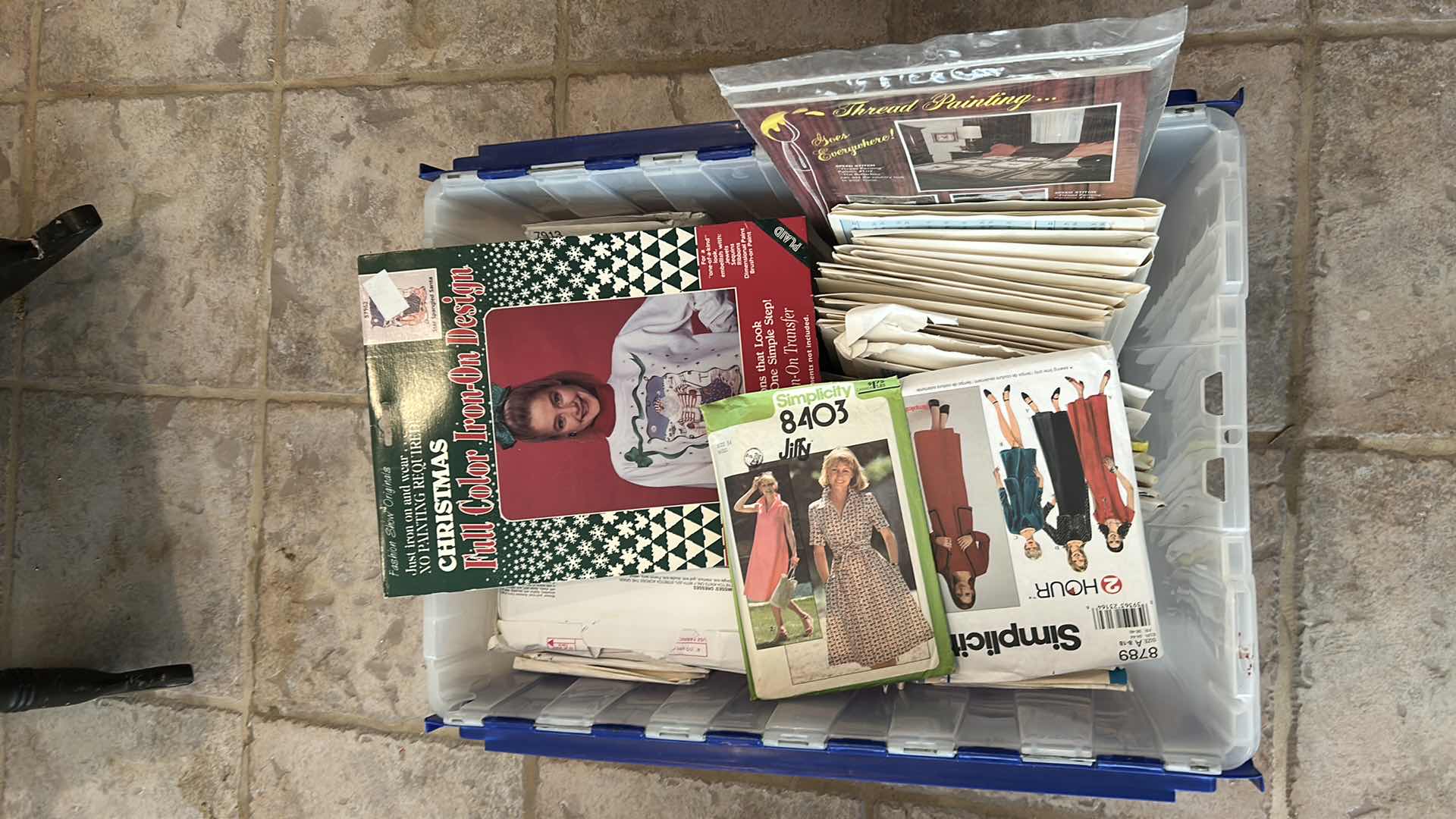 Photo 1 of CONTENTS OF TOTE ASSORTED SEWING PATERNS