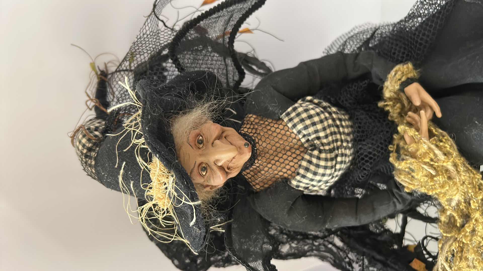 Photo 1 of HALLOWEEN WITCH ON A CHAIR H 24” AND SMALL WITCH W BROOM