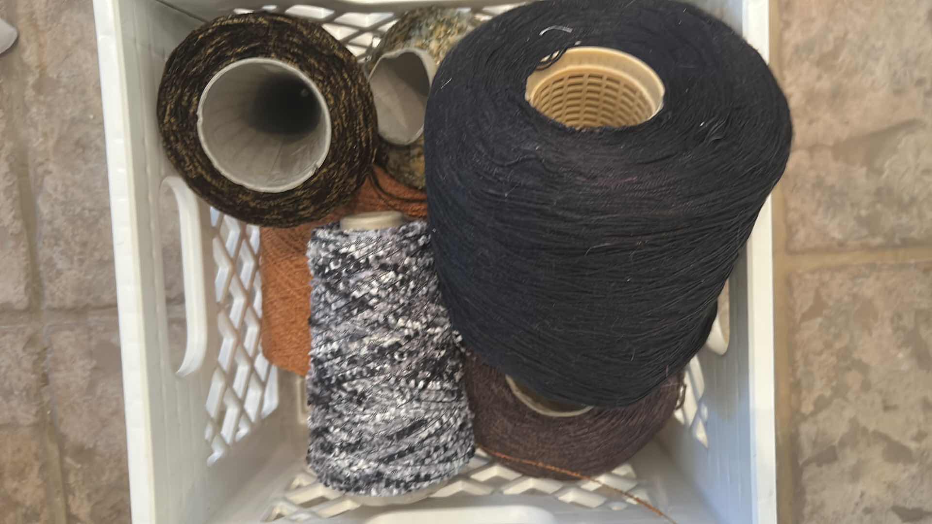Photo 1 of CONTENTS OF CRATE ASSORTED YARN