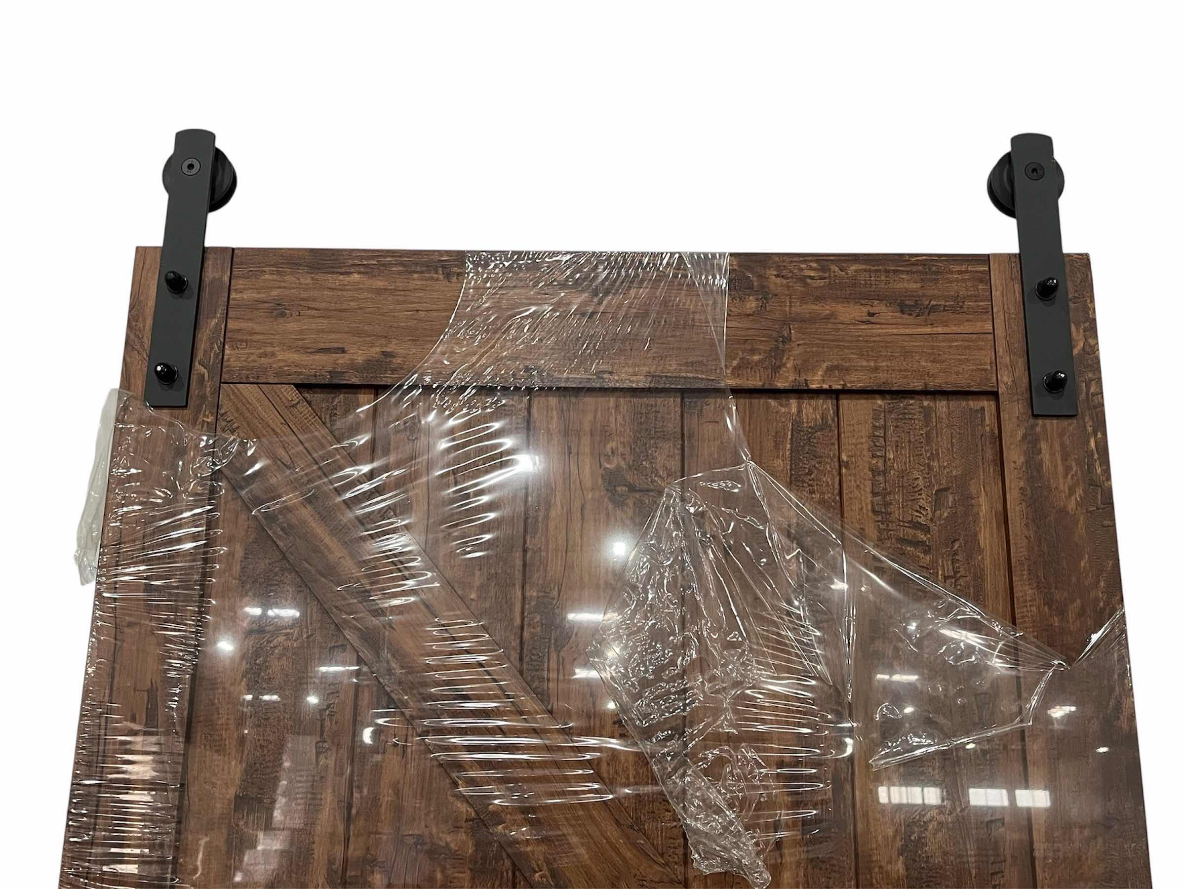 Photo 1 of MASONITE K-BAR AUBURN WOOD INTERIOR BARN DOOR 36” X 84” (DOOR ONLY)