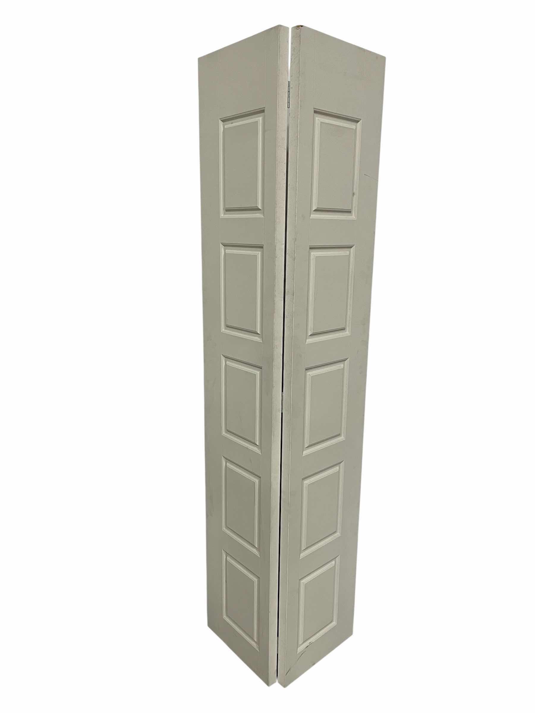 Photo 1 of WHITE FINISH 5-PANEL HOLLOW CORE BIFOLD DOOR 29.5” X 1.30” H79”