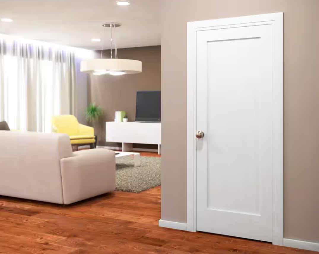 Photo 1 of NEW EIGHT DOORS PRIMED WHITE FINISH SHAKER 1-PANEL SOLID CORE INTERIOR DOOR SLAB 30” X 80”