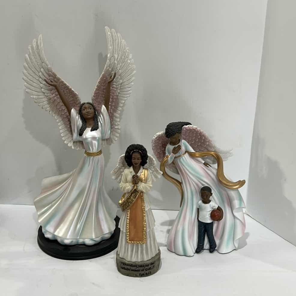 Photo 1 of 3 ANGEL FIGURINES TALLEST H16”