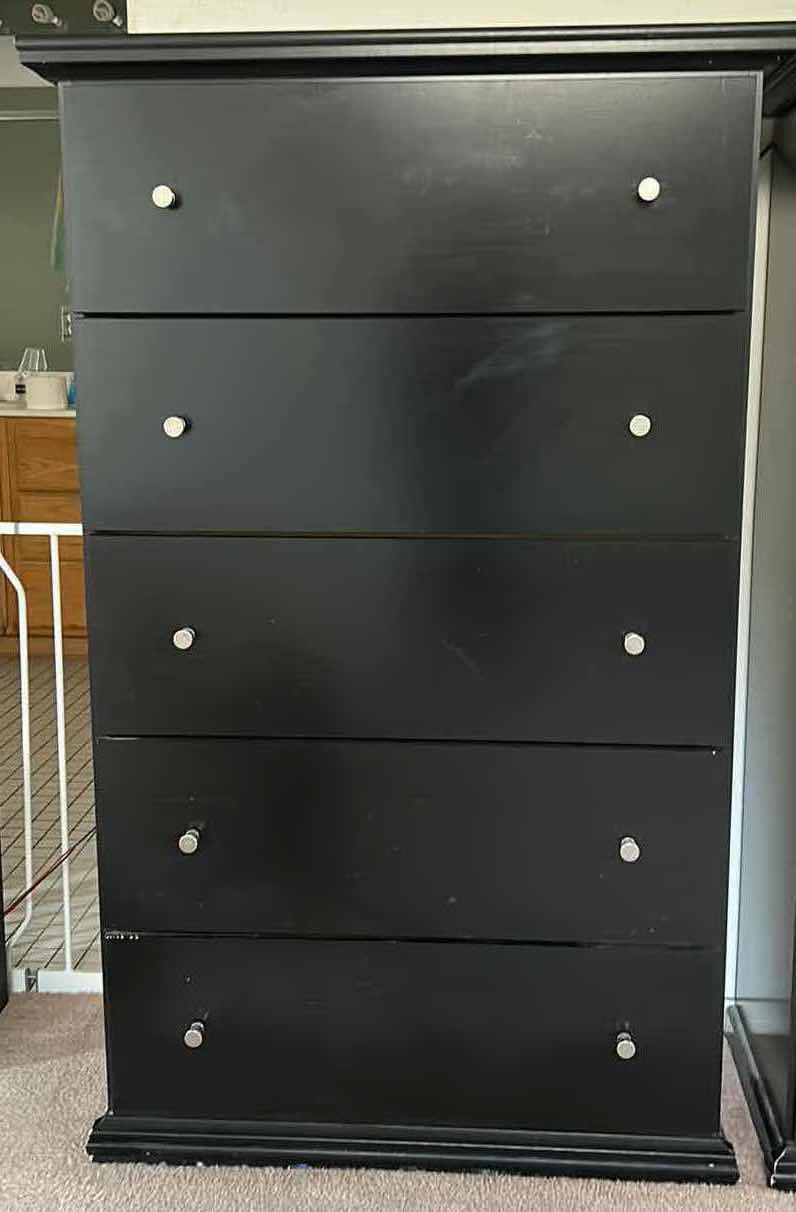 Photo 1 of ASHLEY BLACK 5 DRAWER SIGNATURE DESIGN DRESSER 33“ x 17“ x 53 1/2“