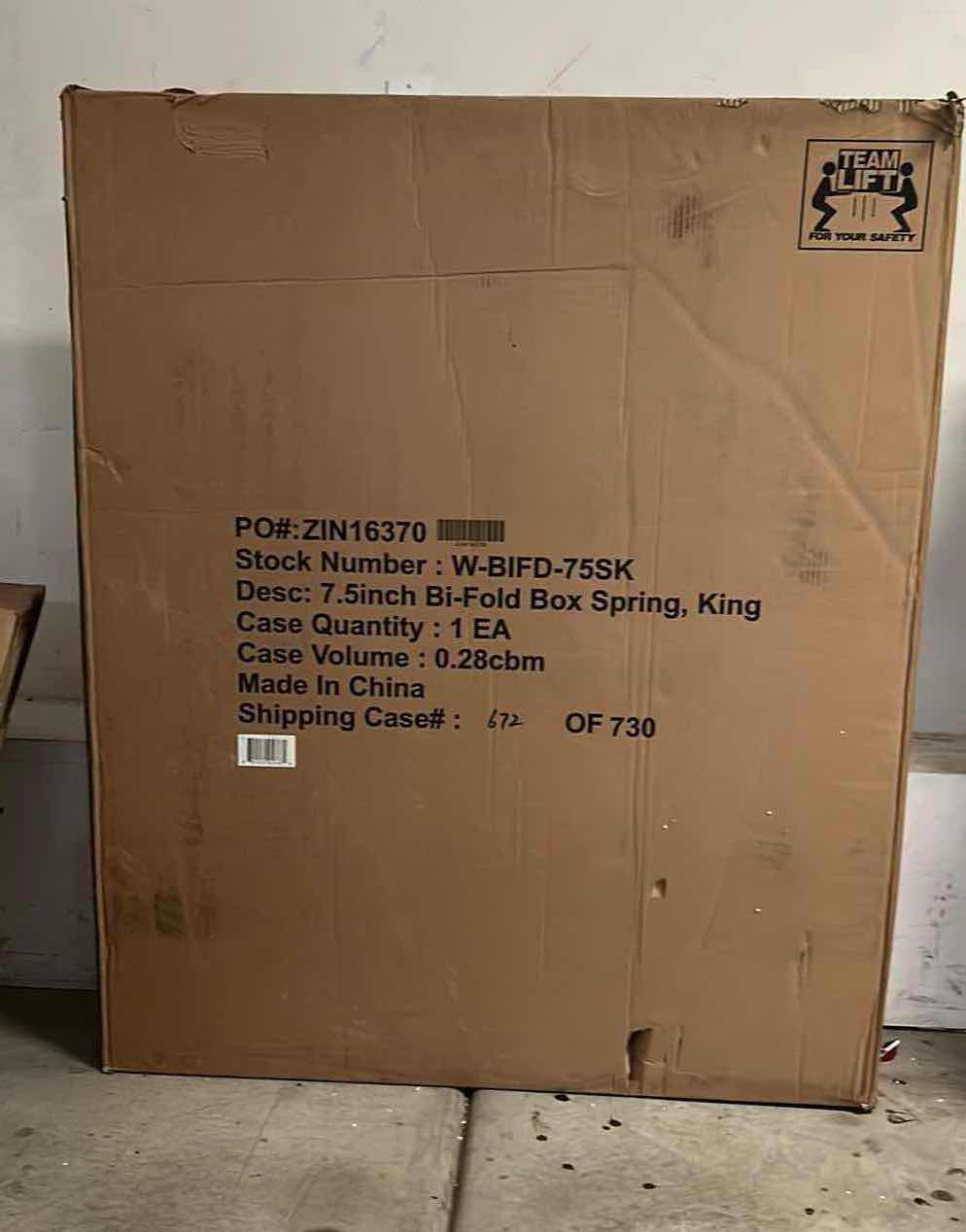 Photo 5 of NIB 7.5” BI FOLD KING BOX SPRING STOCK NO. W-BIFD-75SK