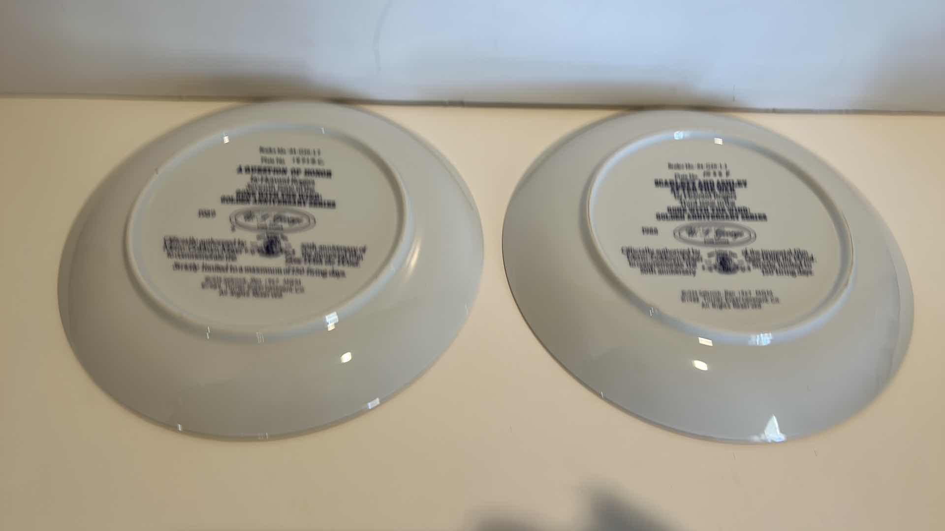 Photo 2 of 2 - COLLECTIBLE FINE CHINA “GONE WITH THE WIND” GOLDEN ANNIVERSARY SERIES BY W.L. GEORGE NUMBERED PLATES 8.5”