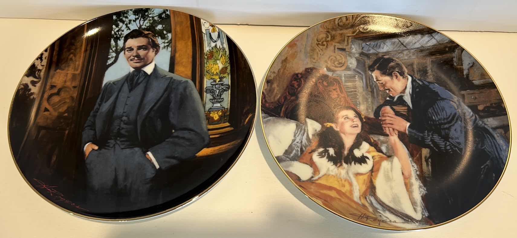 Photo 1 of 2 - COLLECTIBLE FINE CHINA “GONE WITH THE WIND” GOLDEN ANNIVERSARY SERIES BY W.L. GEORGE NUMBERED PLATES 8.5”