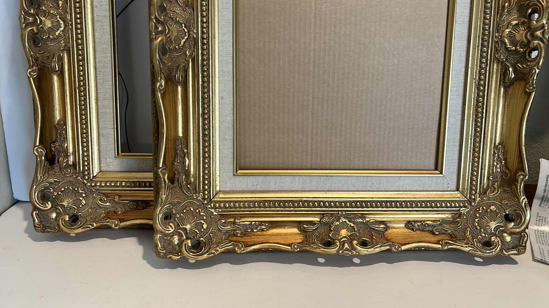 Photo 3 of 2 ORNATE GOLD SOLID WOOD FRAMES 19” x 22 1/2”