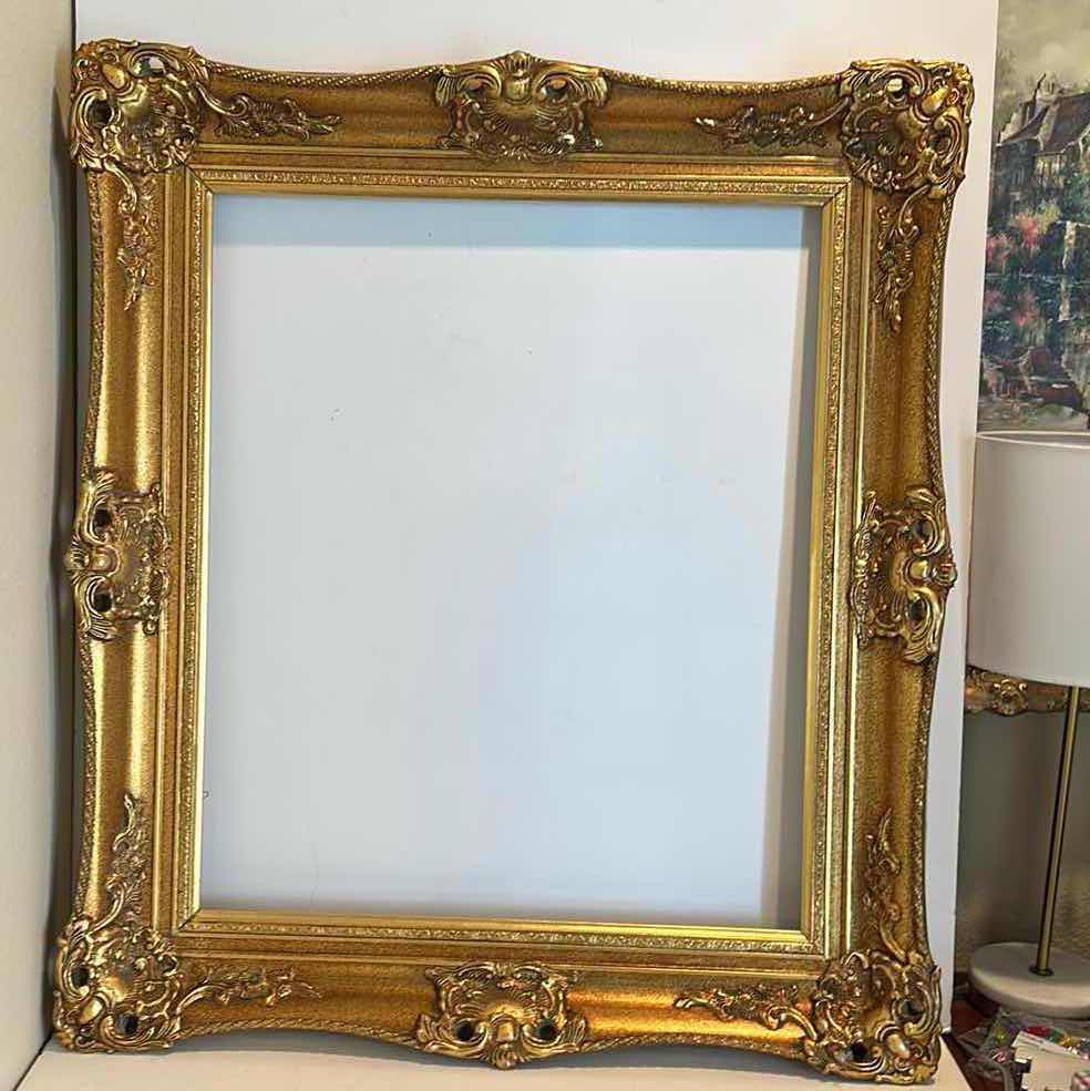 Photo 1 of ORNATELY CARVED SOLID WOOD GOLD FRAME 29.5” x 34.5”