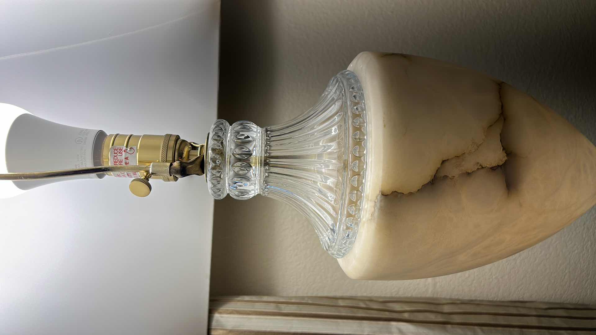 Photo 5 of ONYX AND CUT GLASS TABLE LAMP H32”