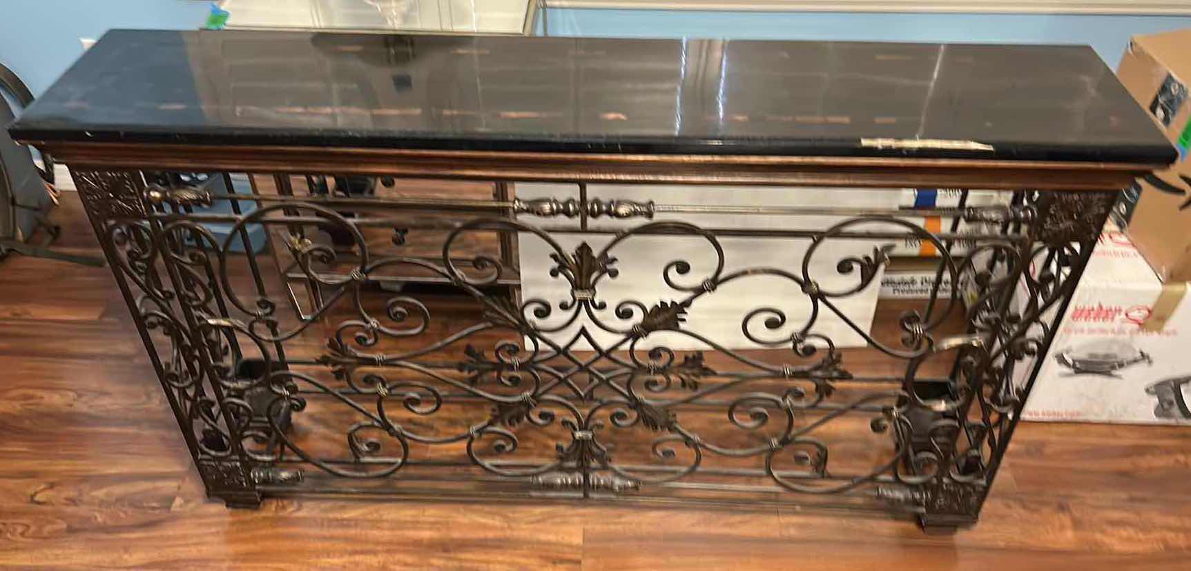 Photo 1 of HEAVY IRON AND STONE ENTRY TABLE SEE PHOTOS