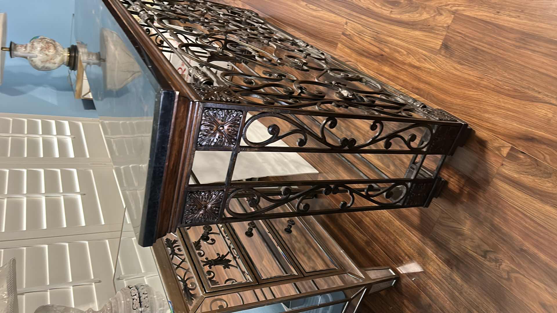 Photo 7 of HEAVY IRON AND STONE ENTRY TABLE SEE PHOTOS