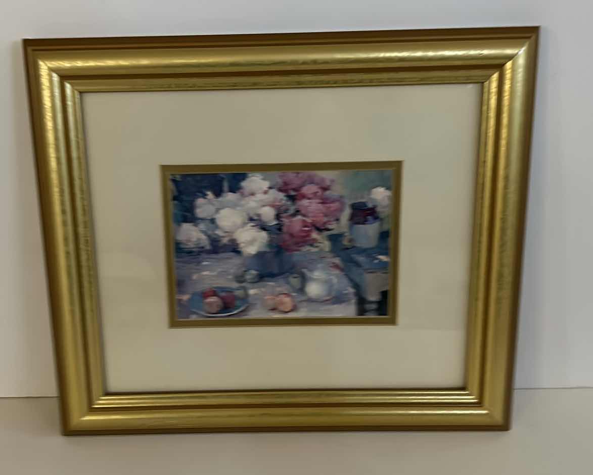 Photo 1 of HOME DECOR- FLORAL WATERCOLOR GOLD FRAMED ARTWORK 14 1/2” x 12 1/2