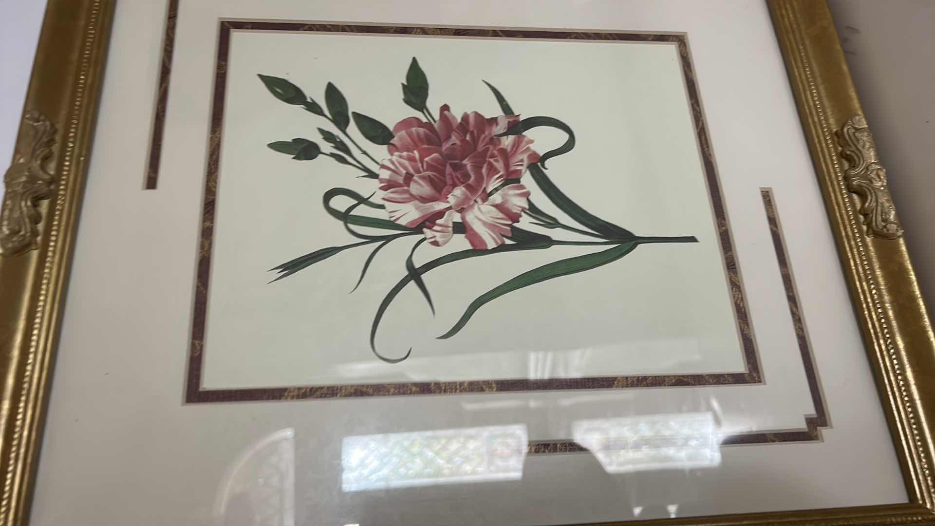 Photo 5 of 2 WALL DECOR- FLORAL ARTWORK GOLD FRAMED 15” x 17”