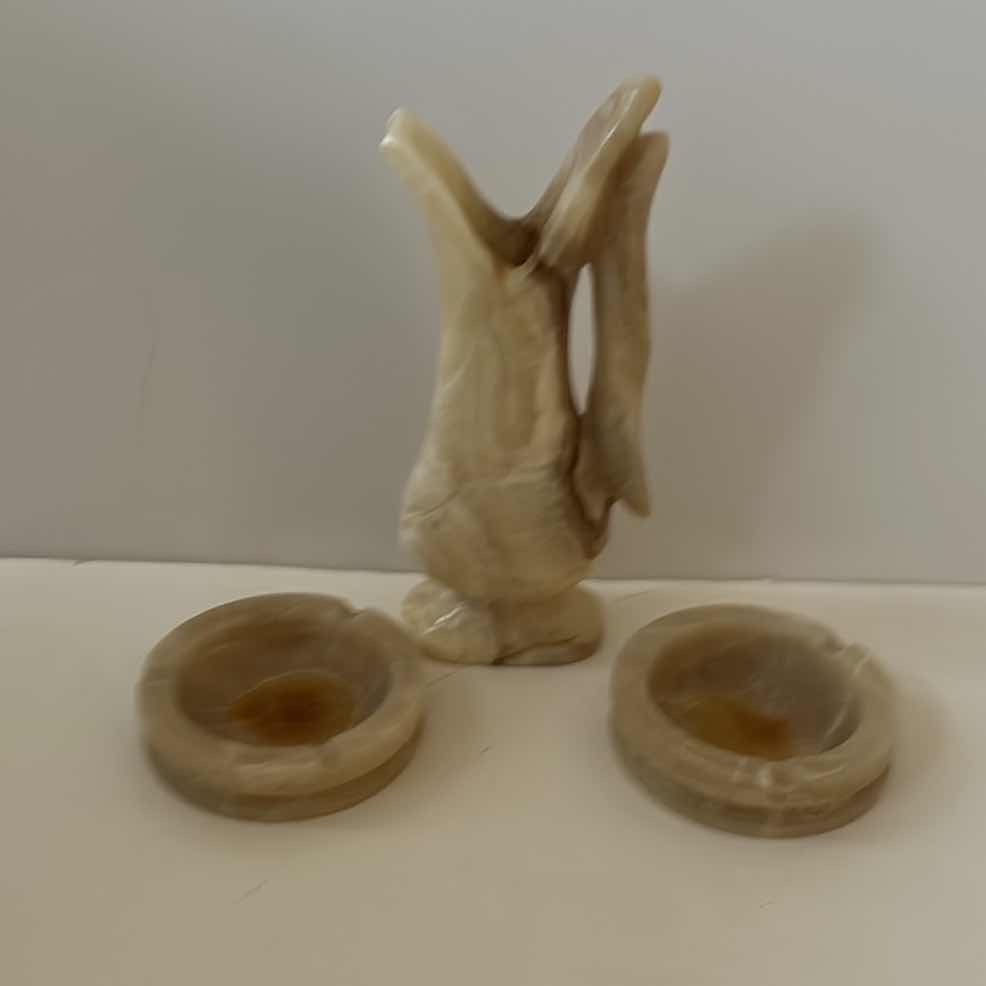 Photo 6 of ALABASTER VASE AND 2 ALABASTER ASHTRAYS