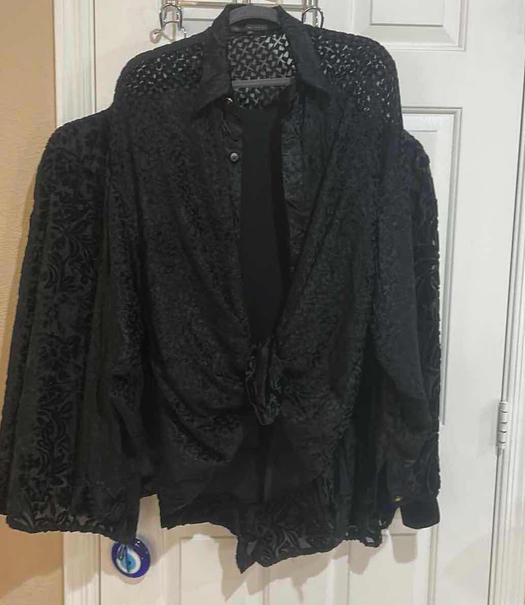 Photo 1 of WOMENSWEAR- 4 BLACK LONG SLEEVE BLOUSES