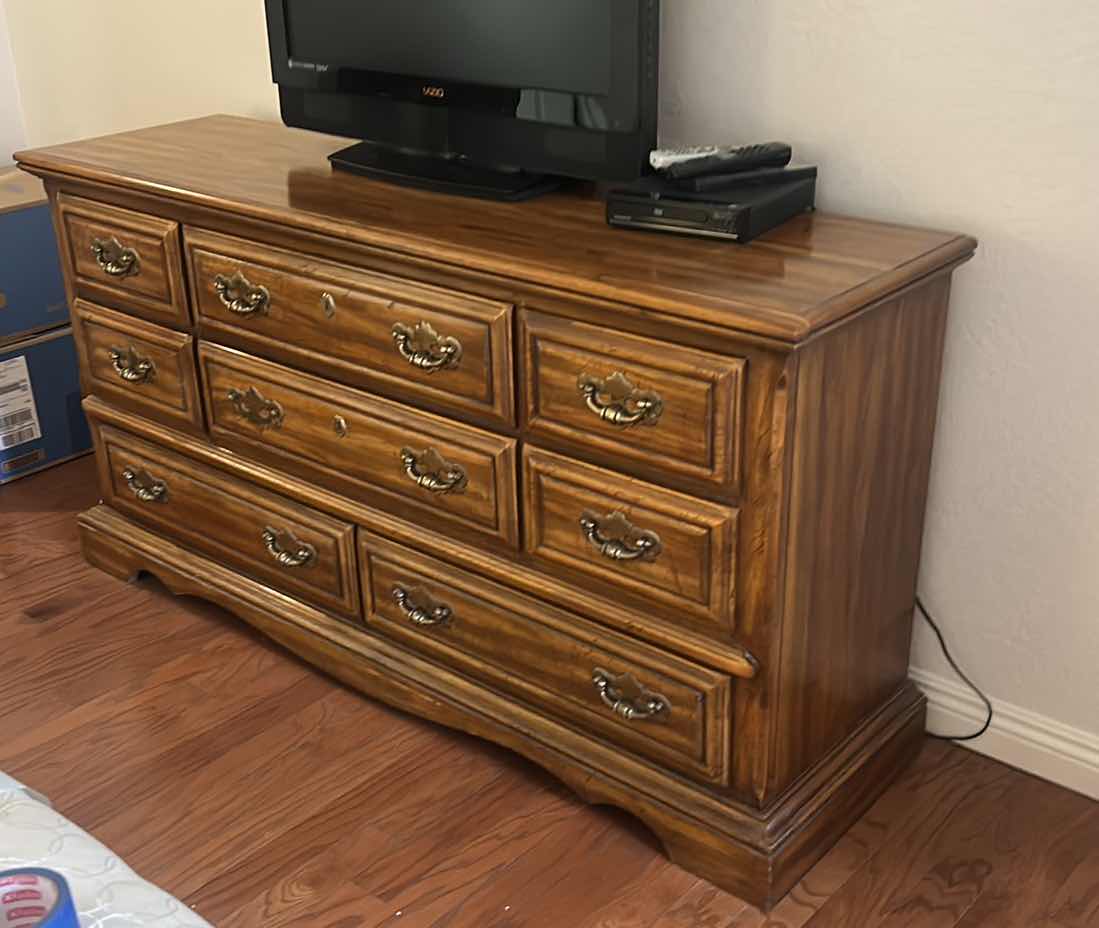 Photo 2 of VINTAGE WOOD DRESSER 64” x 19” x 33”