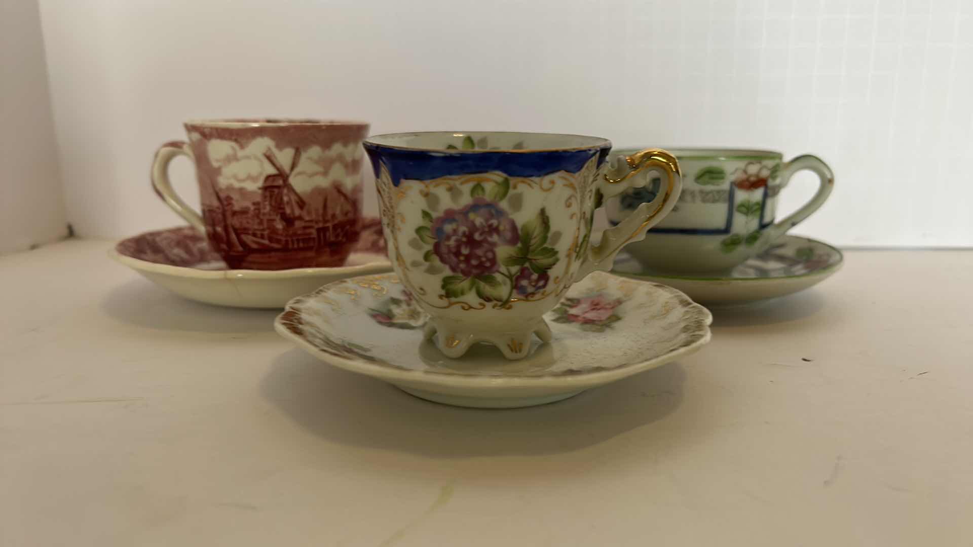 Photo 9 of 3 PORCELAIN TEACUPS AND SAUCERS