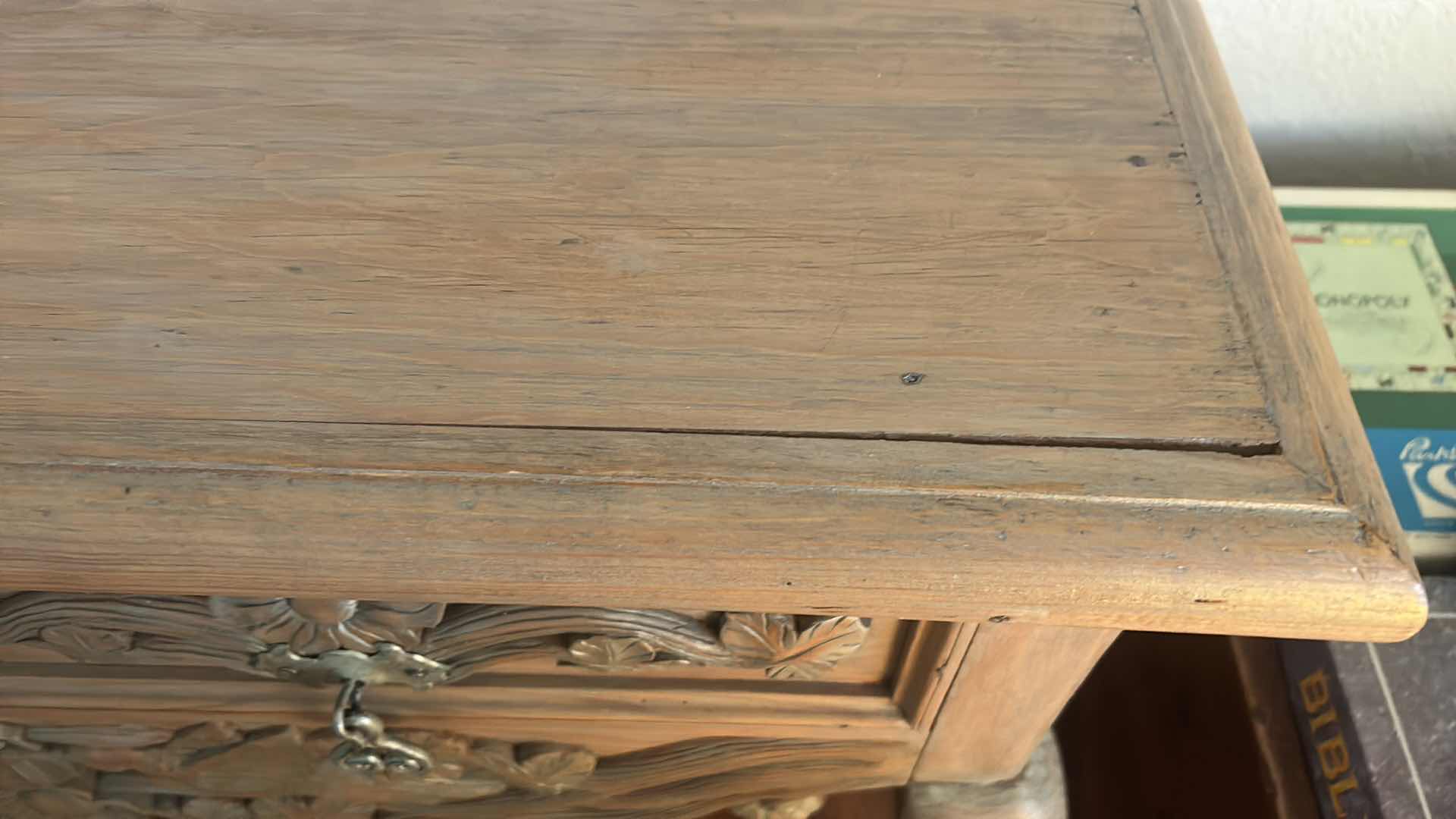 Photo 9 of CARVED WOOD ENTRY TABLE WITH TWO DRAWERS 42” x 17” x 32”