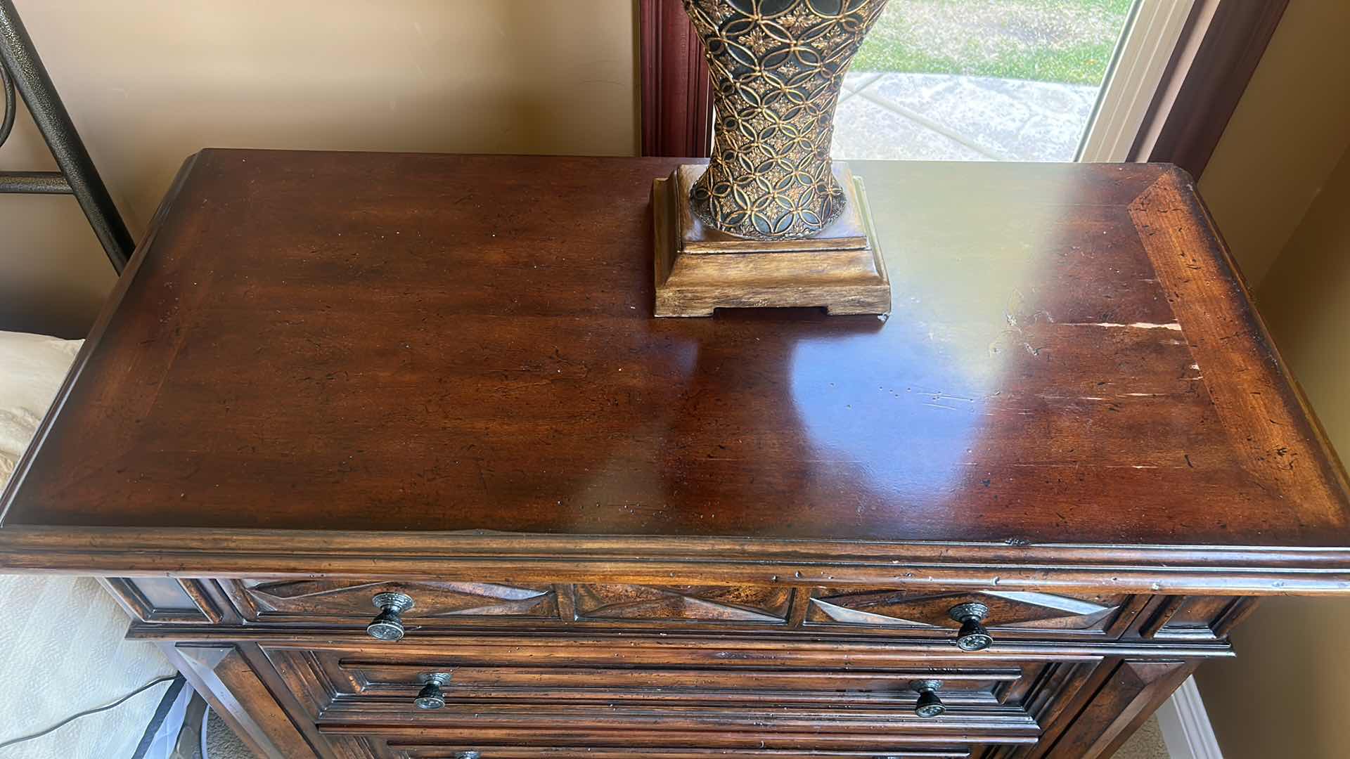 Photo 2 of HOOKER FURNITURE  WOOD NIGHTSTAND 40 1/2“ x 18 1/2“ x 37.5”