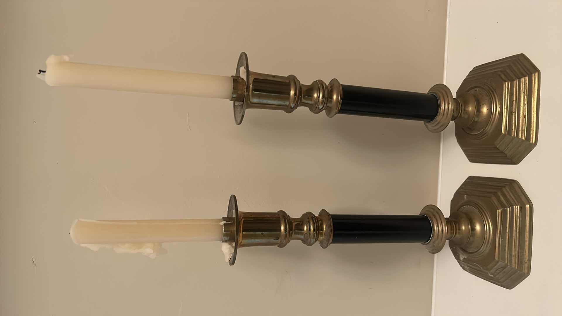 Photo 5 of BLACK AND GOLD CANDLE HOLDERS H 12” WITH CANDLES (