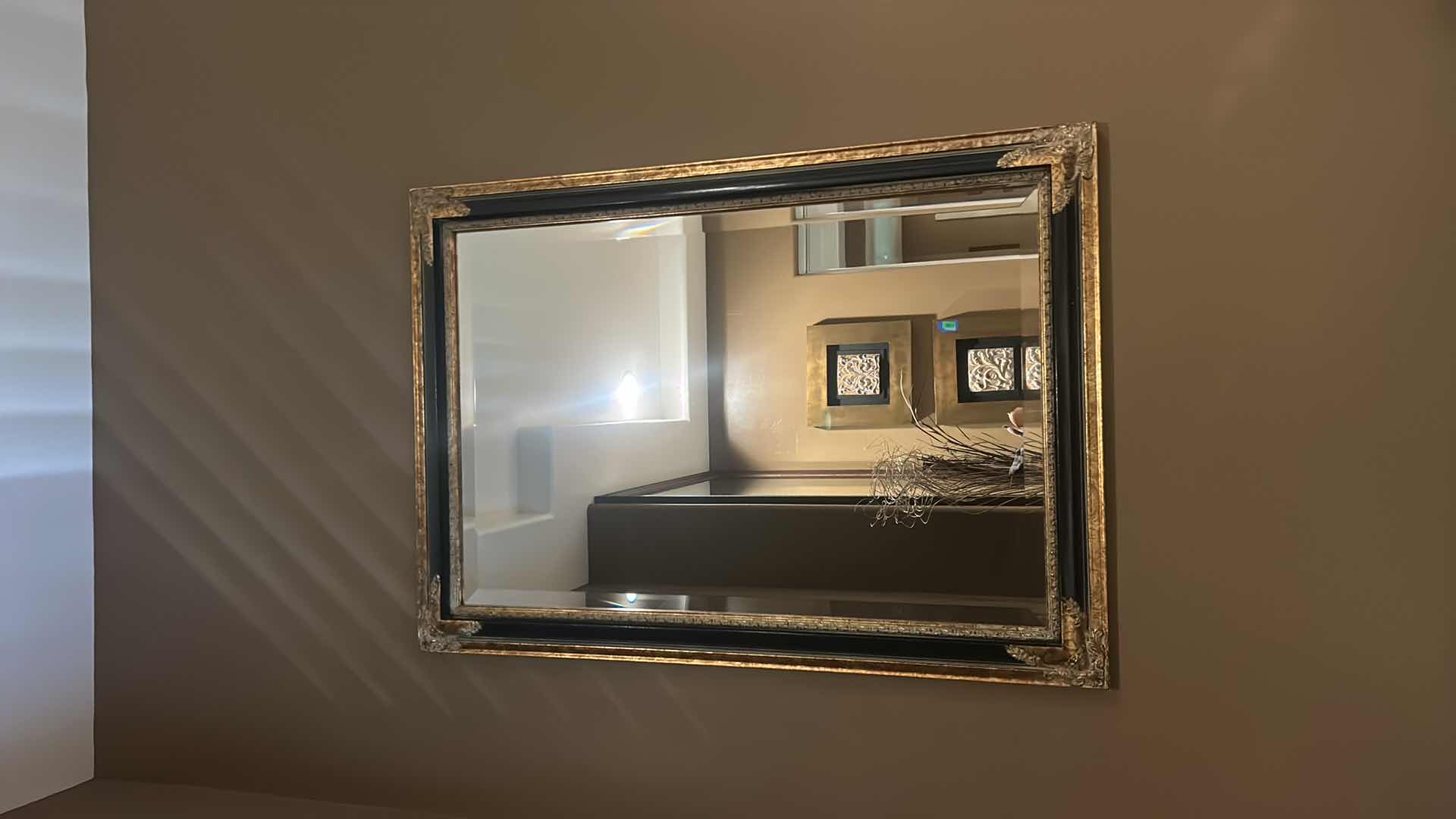 Photo 8 of ORNATELY FRAMED BEVELED GLASS MIRROR 30” x 42